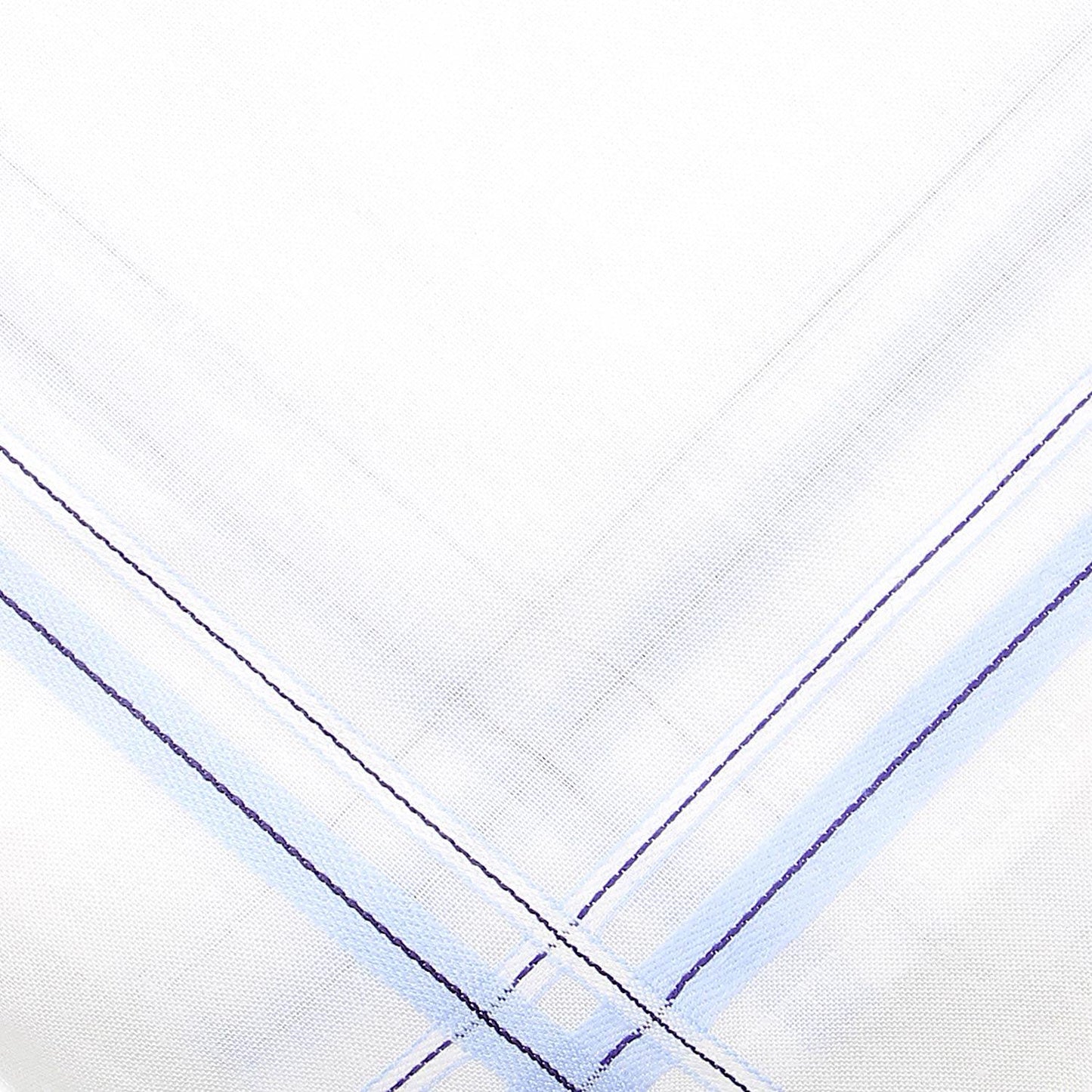 Mens Formal Cotton Handkerchief in White with colorful stripes- Pack of 12 - Bonjour Group