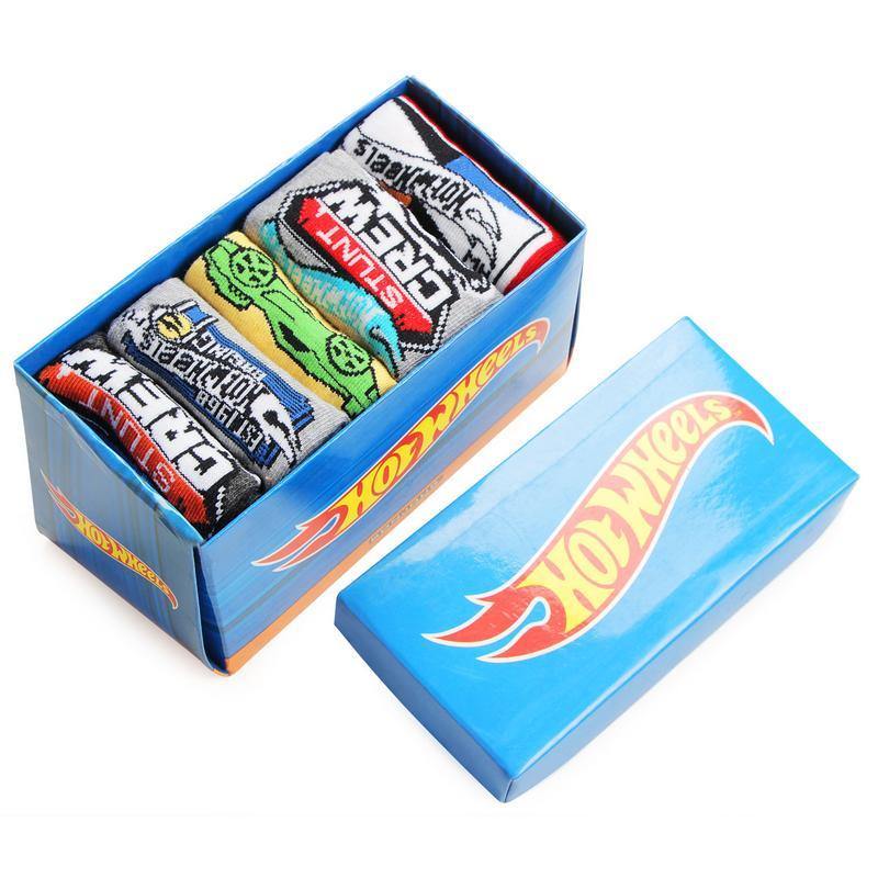 Hot Wheels Kids Fancy Crew Length Socks (Abstract Designs)- Pack of 5 - Bonjour Group