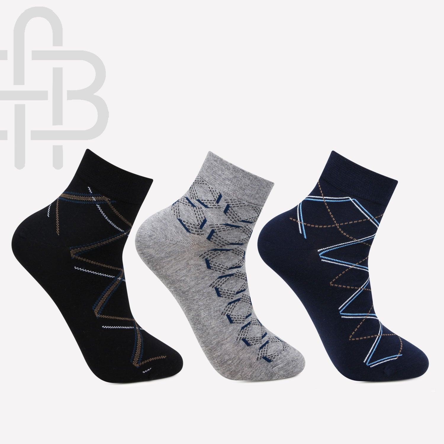 Men Formal Ankle Length Business & Office Socks-Pack Of 3 BONJOUR Men Formal Ankle Length Business & Office Socks-Pack Of 3 BONJOUR