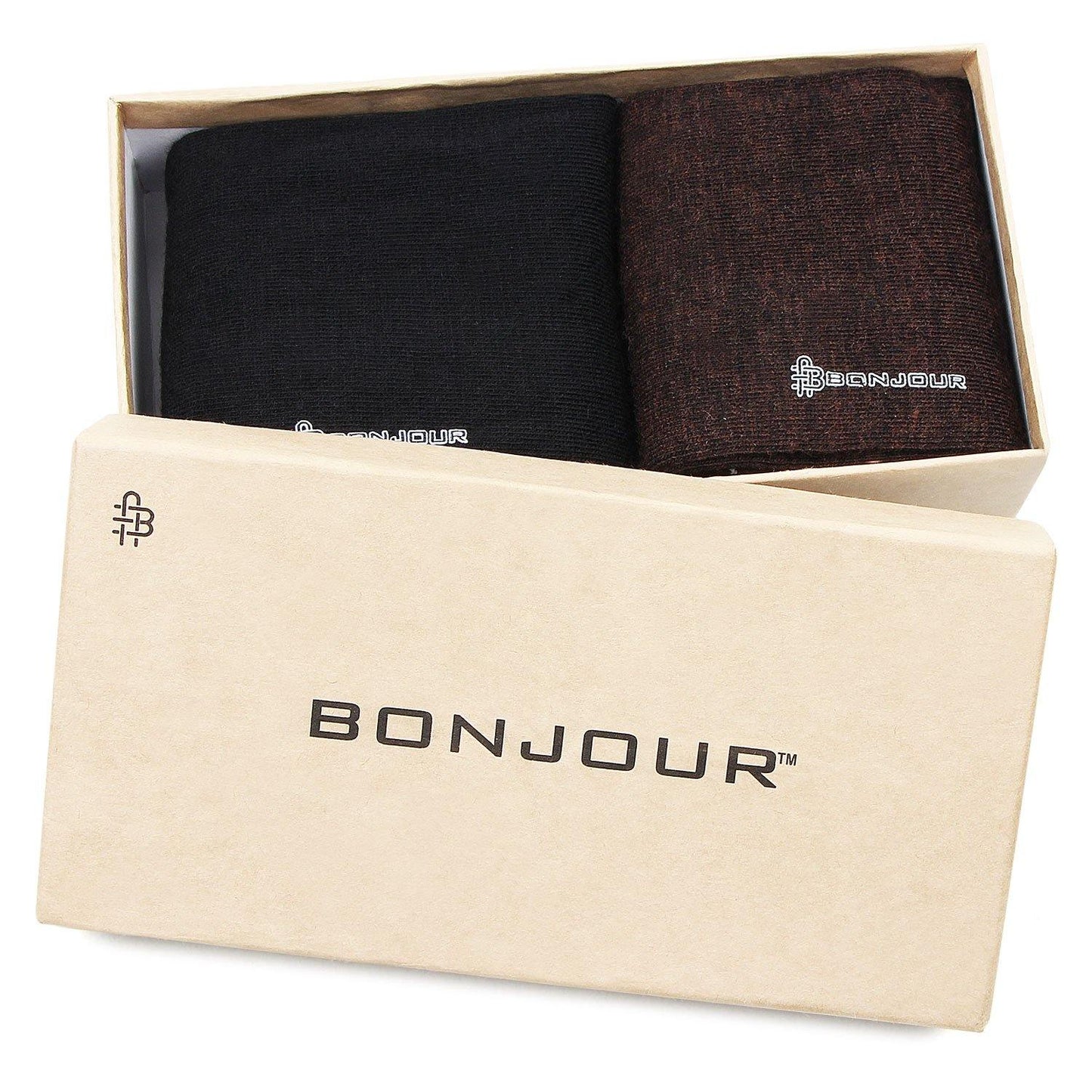 Men's Woolen Argyle Multicolored Crew Socks - Pack Of 2 - Bonjour Group