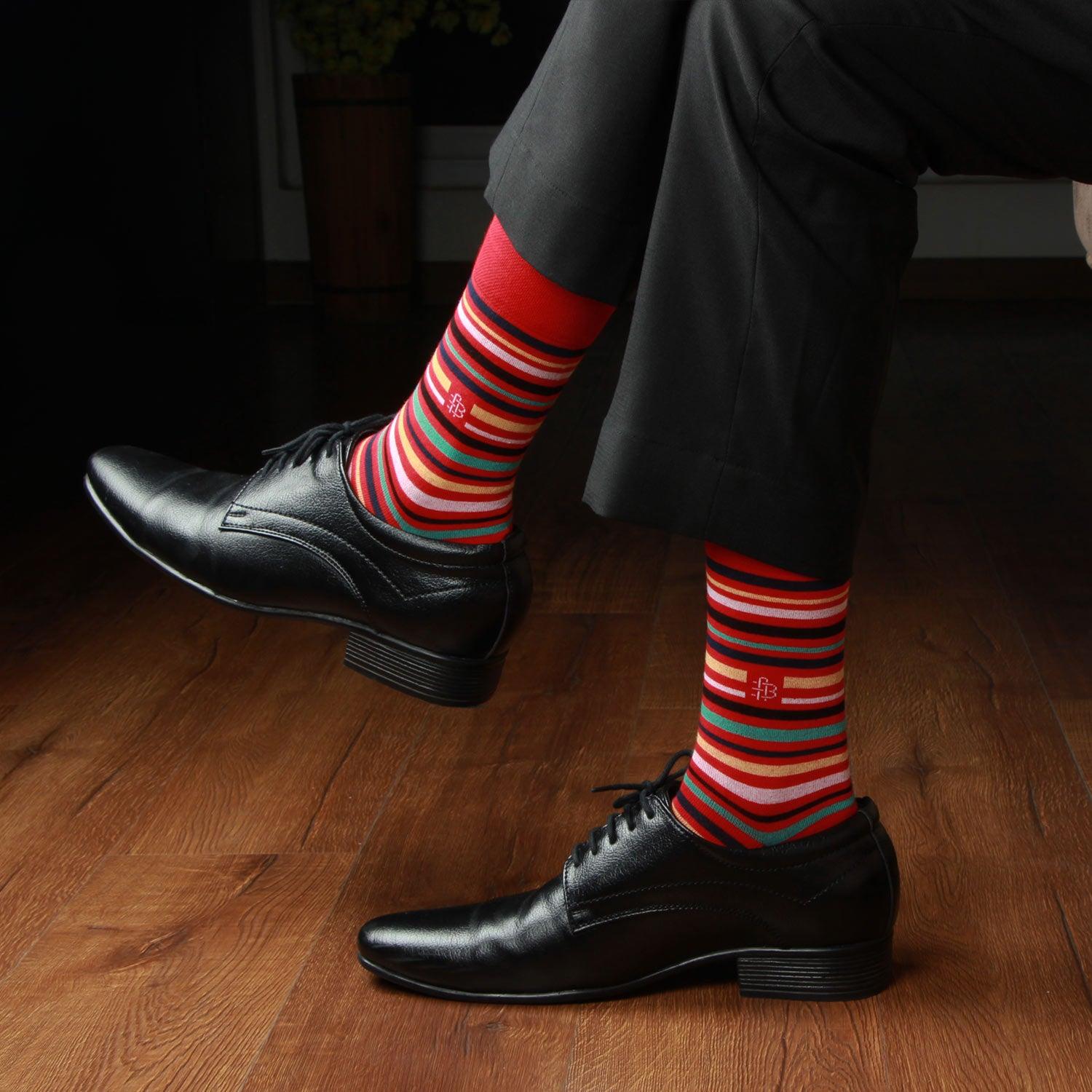 Men's Designer Signature Socks Red
