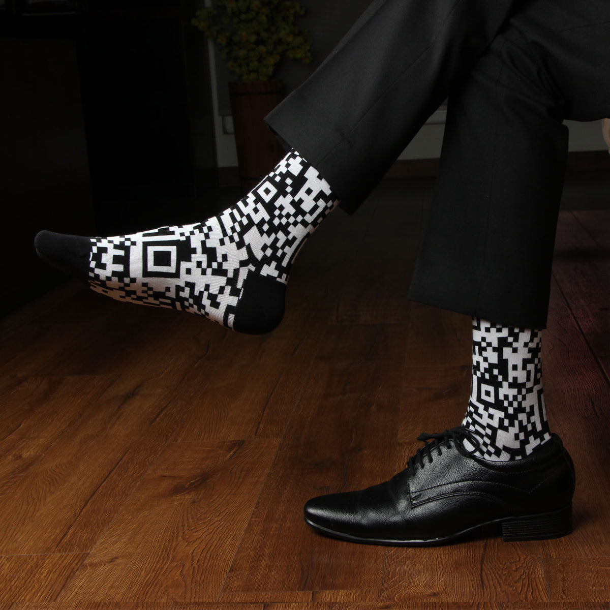 Men's Crazy Black & White Sock Bundle - 6 Pair main image 1