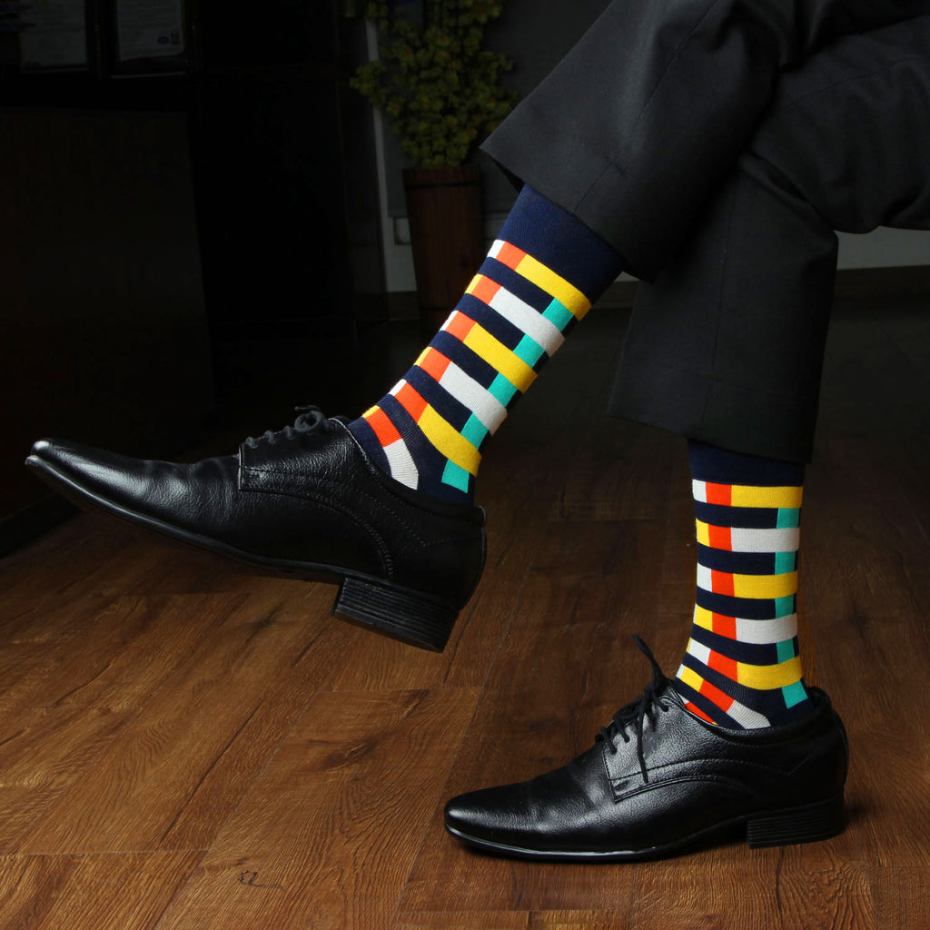 Men's Multicolor Checkered Pattern Premium Socks