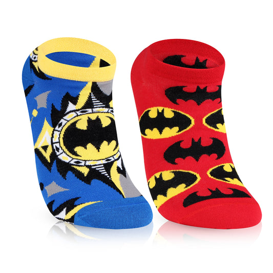 Bonjour Batman Unisex Secret-Length Cotton Socks - Pack of 2