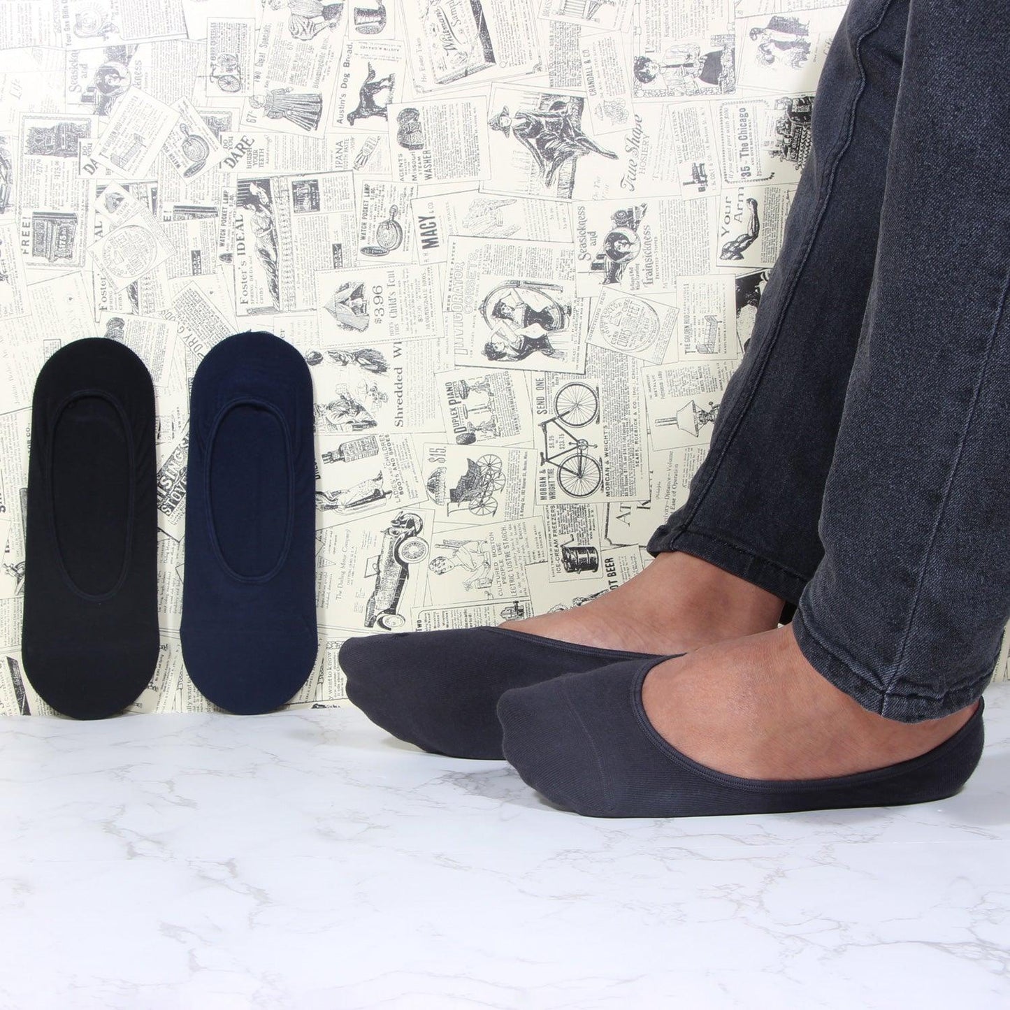 Men Multicolored Cotton Loafer Socks