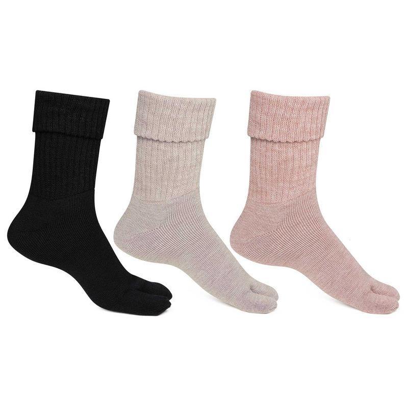 Women Multicolored Woolen Thumb Socks -Pack of 3 – BONJOUR