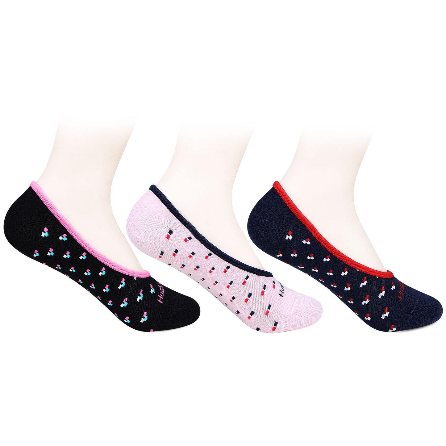 Hush Puppies Women's Multicolored Loafer Socks - Pack of 3 - Bonjour Group