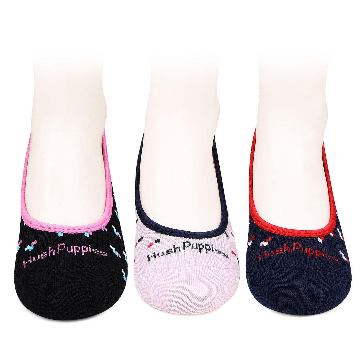 Hush Puppies Women's Multicolored Loafer Socks - Pack of 3 - Bonjour Group