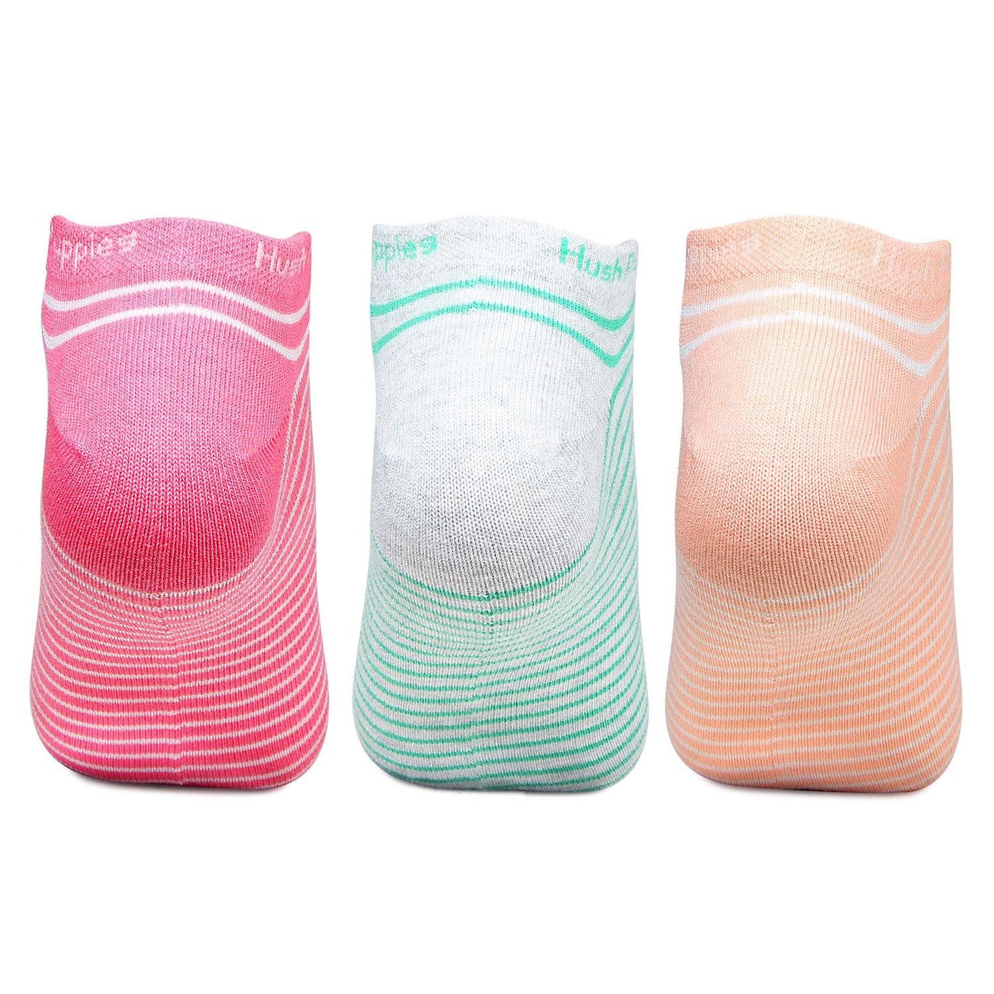 Hush Puppies Women's Stripe Low Ankle Socks - Pack of 3 - Bonjour Group