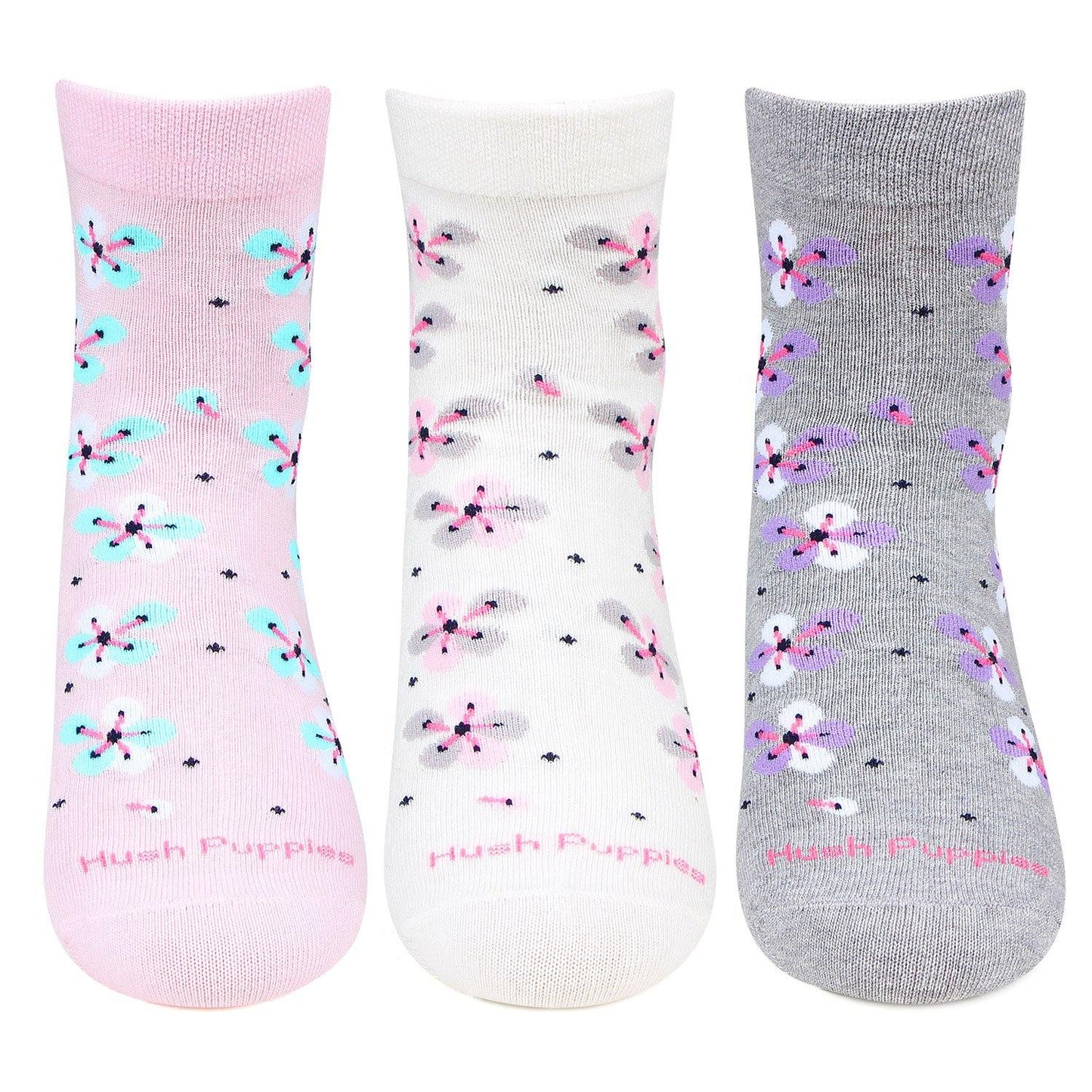 Hush Puppies Women's Floral Ankle Socks - Pack of 3 - Bonjour Group