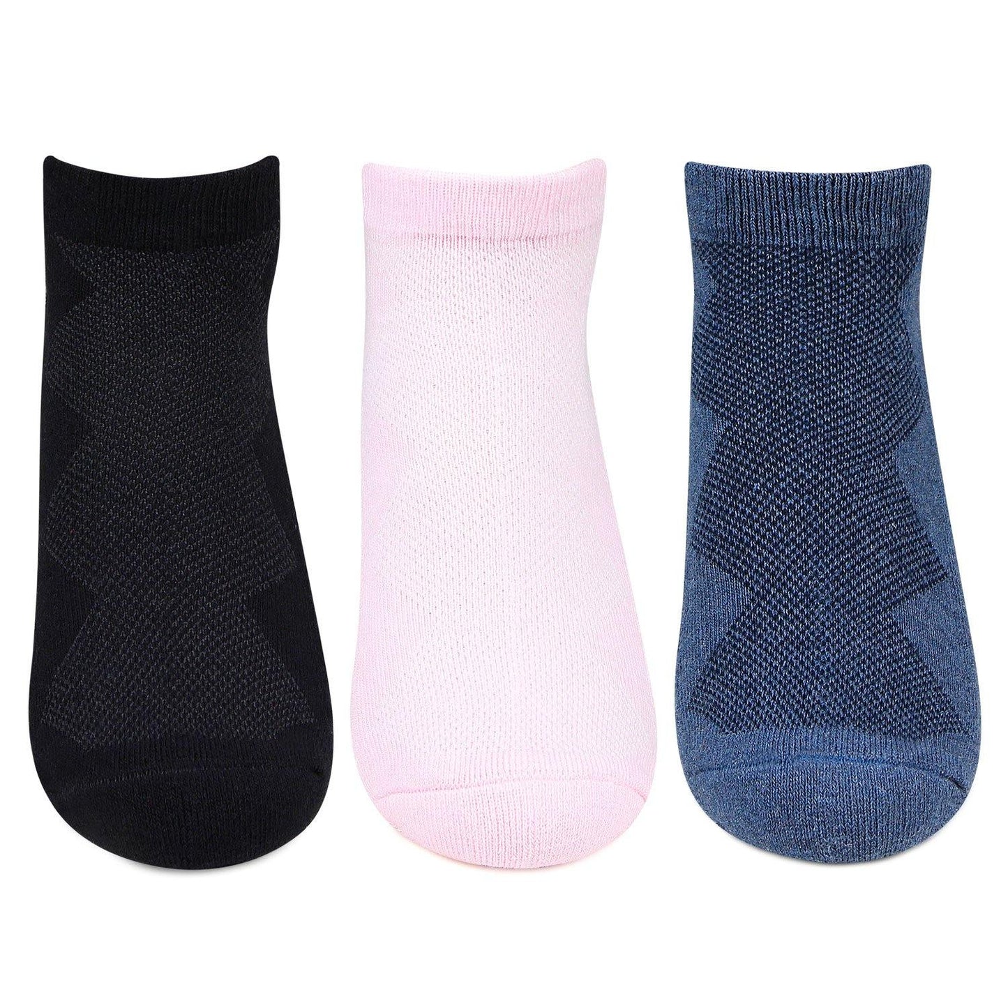 Hush Puppies Women's Multicolored Cushioned Ankle Socks - Pack of 3 - Bonjour Group