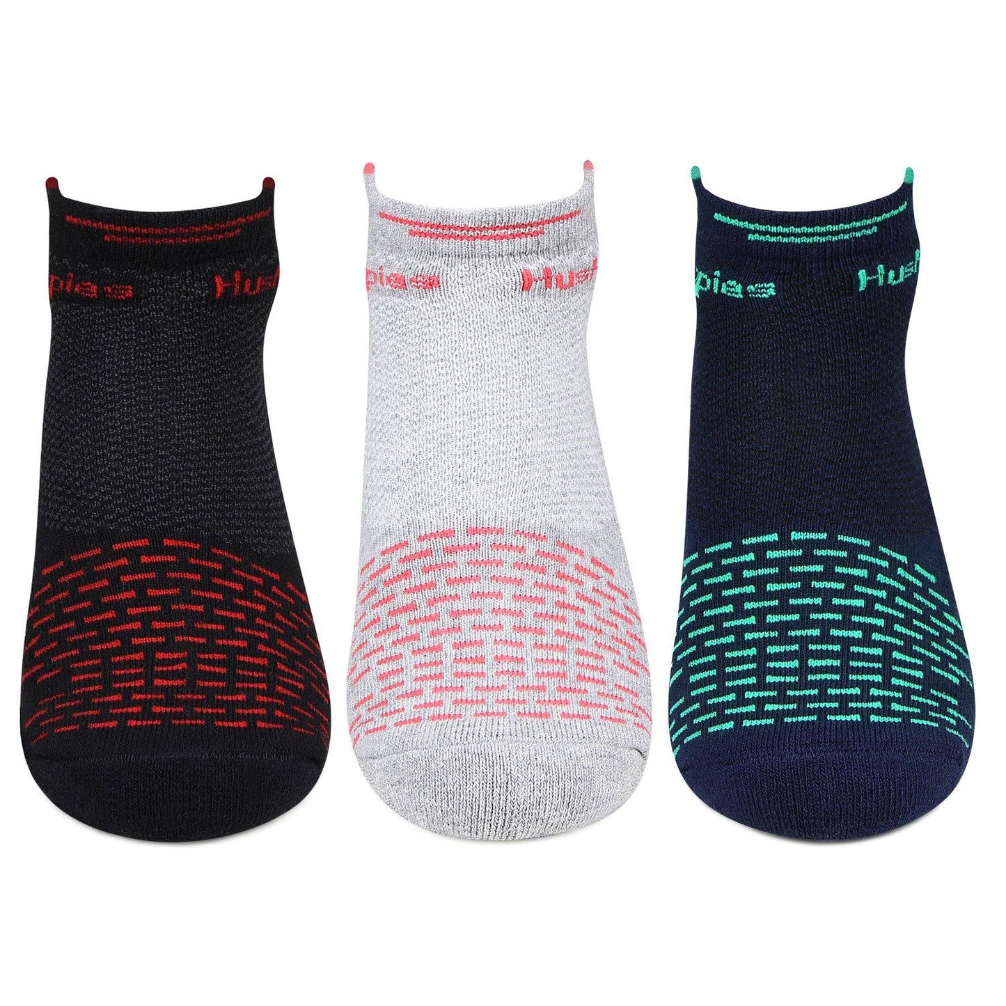 Hush Puppies Women's Multicolored Cushioned Ankle Socks - Pack of 3 - Bonjour Group