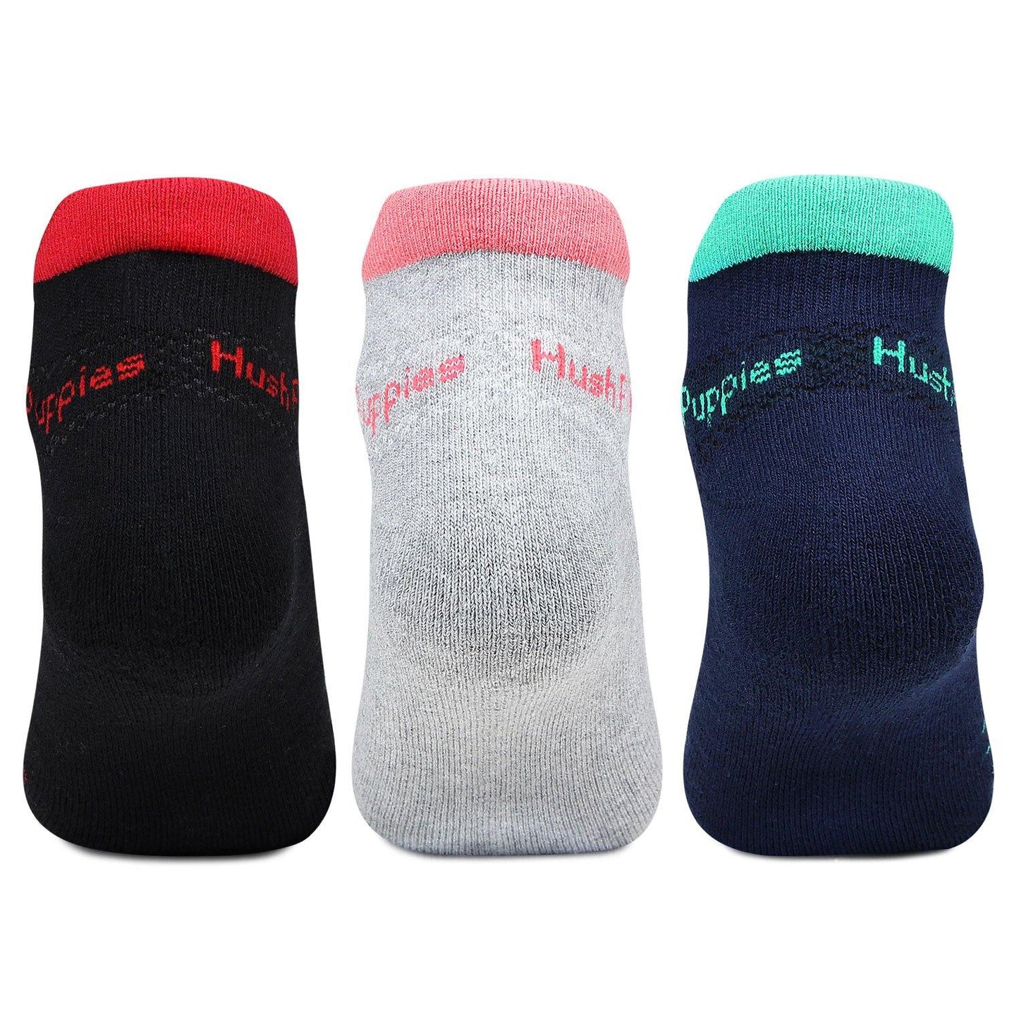Hush Puppies Women's Multicolored Cushioned Ankle Socks - Pack of 3 - Bonjour Group