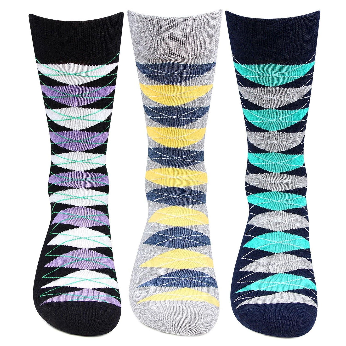 Hush Puppies Men's Multicolored Crew Socks - Pack of 3 - Bonjour Group