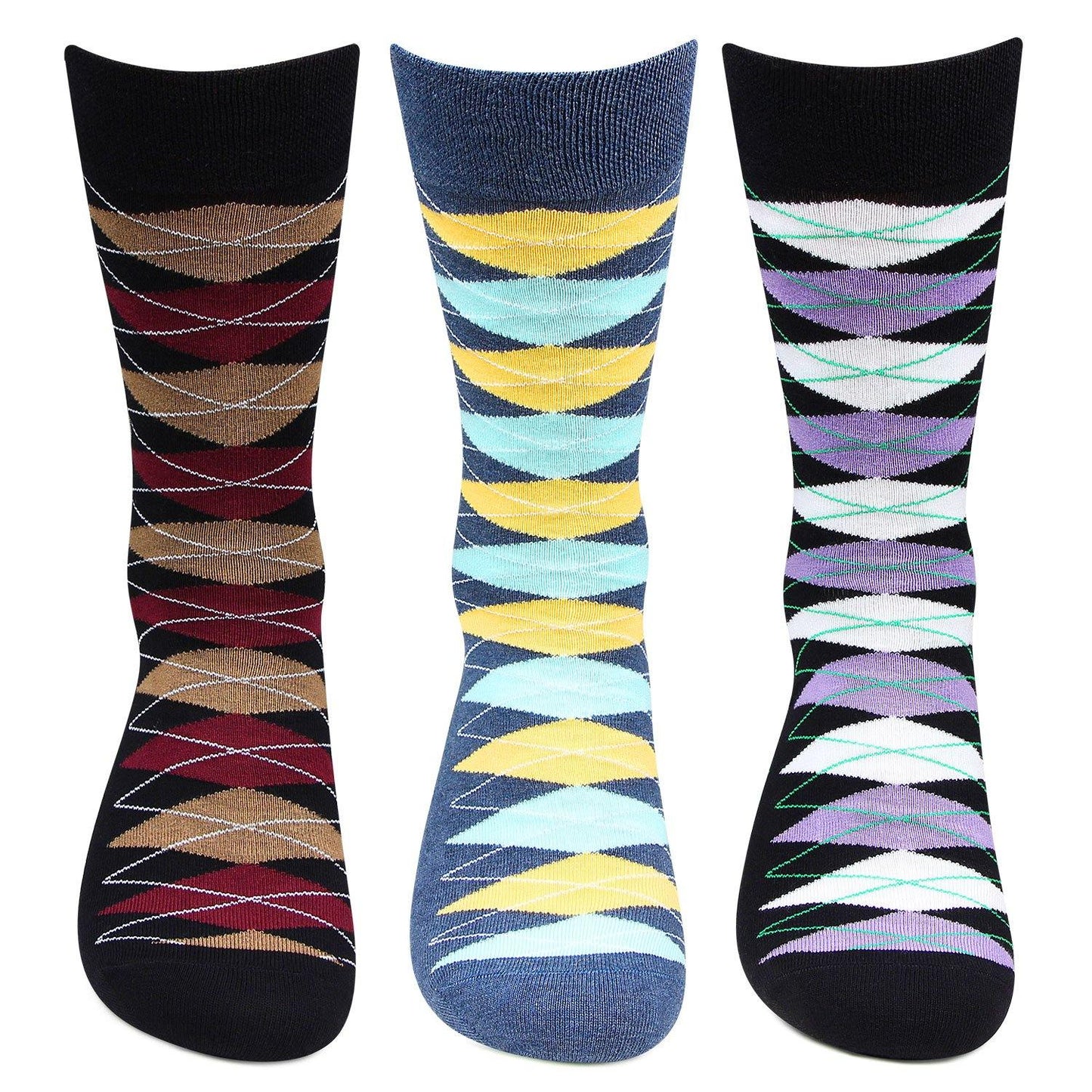 Hush Puppies Men's Multicolored Crew Socks - Pack of 3 - Bonjour Group