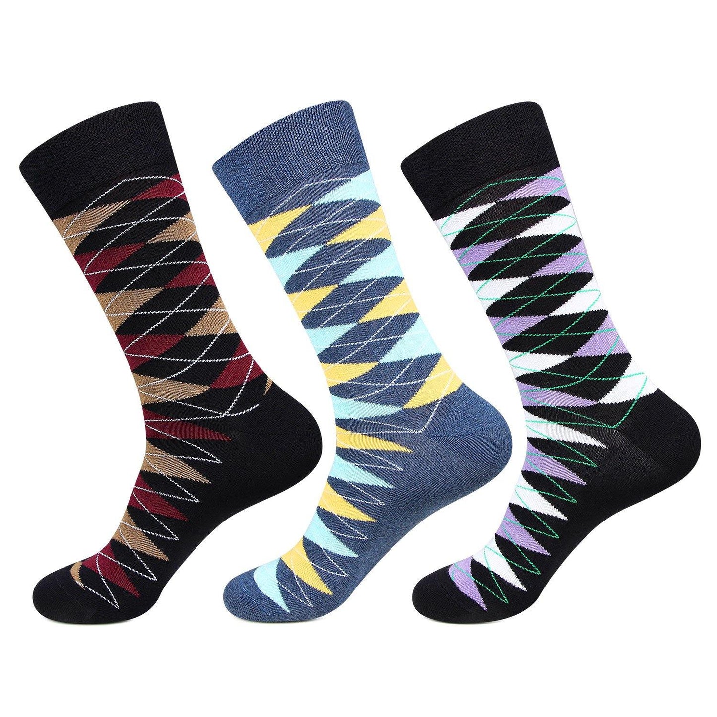 Hush Puppies Men's Multicolored Crew Socks - Pack of 3 - Bonjour Group
