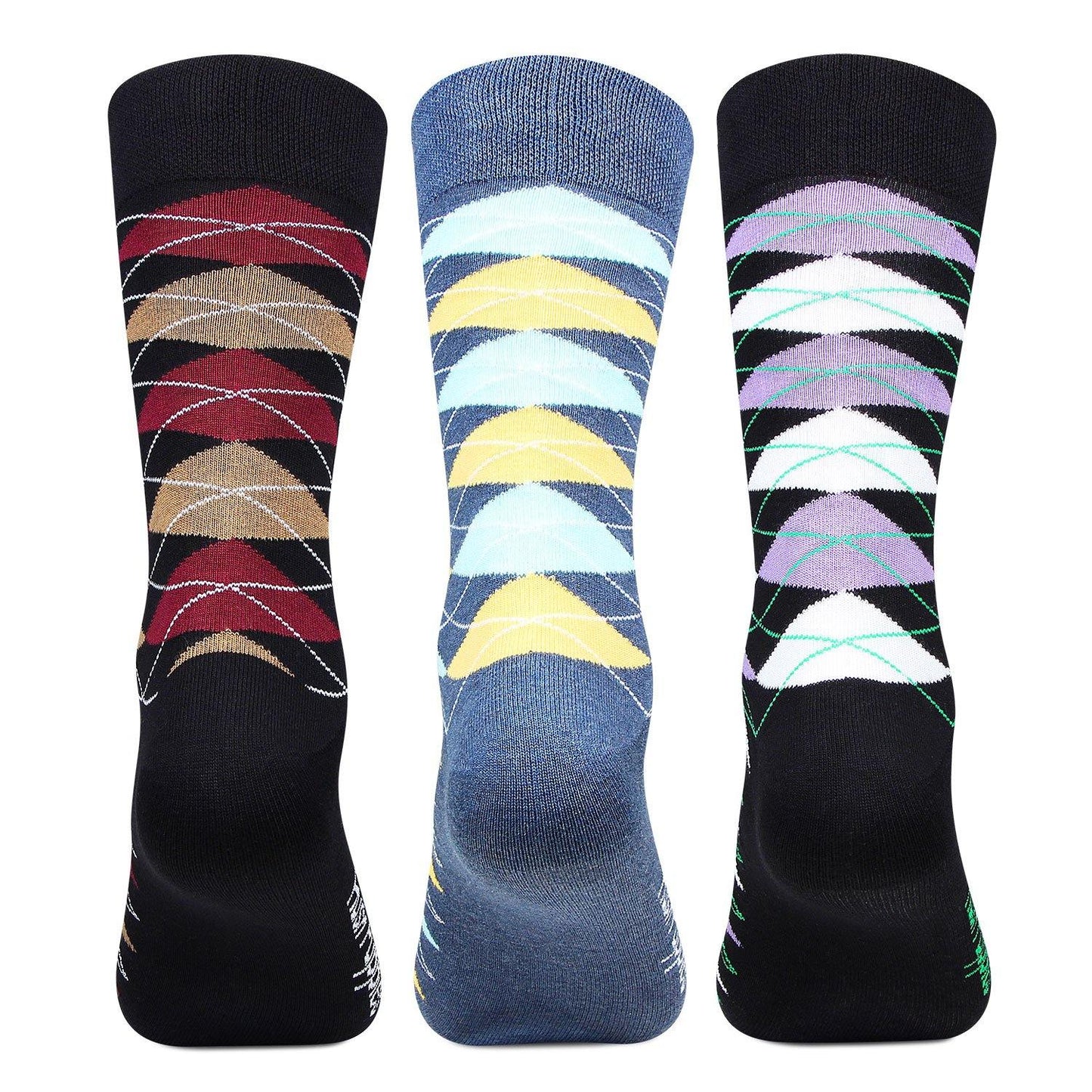 Hush Puppies Men's Multicolored Crew Socks - Pack of 3 - Bonjour Group