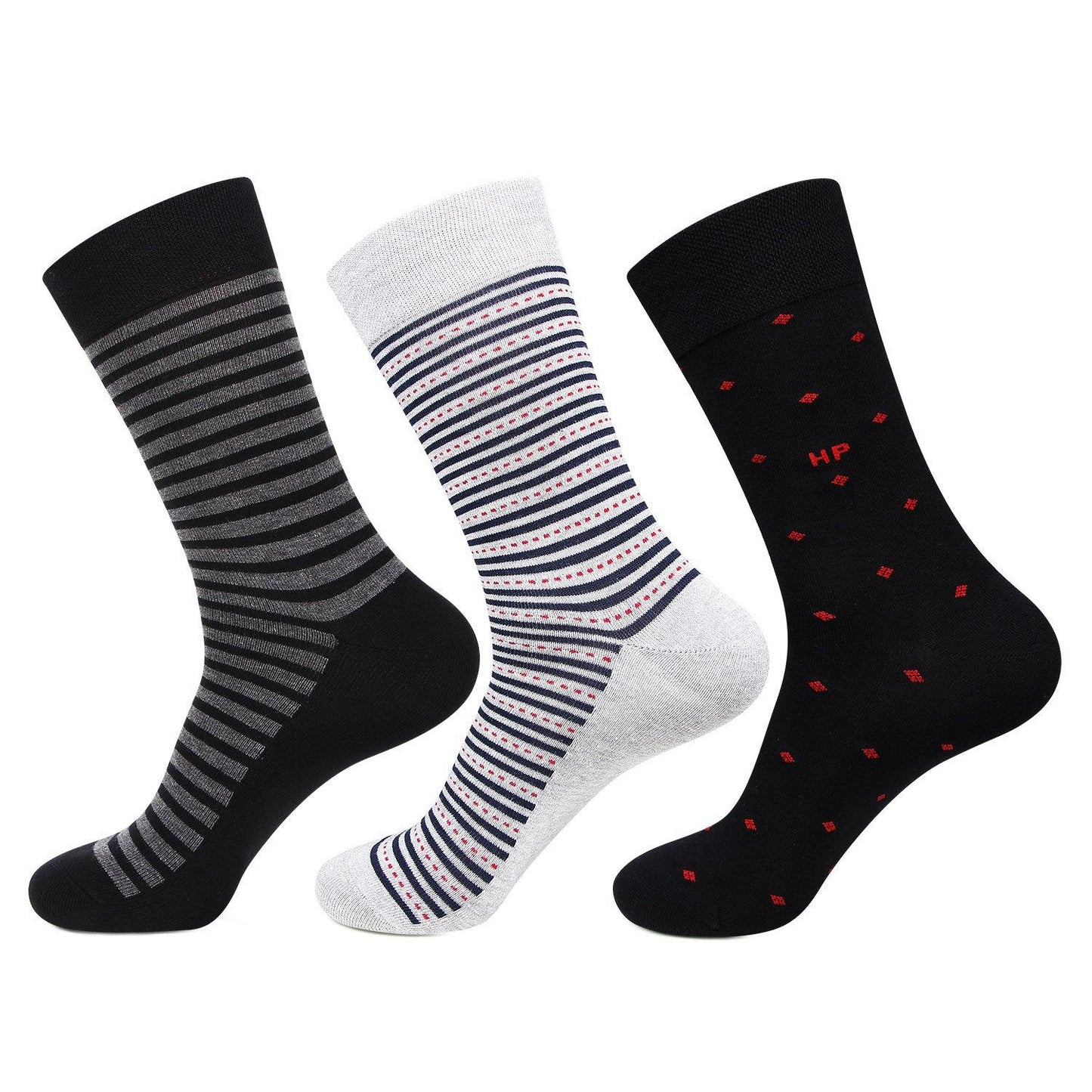 Hush Puppies Men's Multicolored Crew Socks - Pack of 3 - Bonjour Group