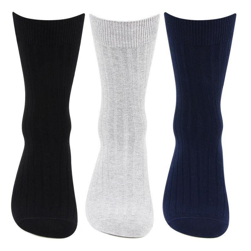 Hush Puppies Men's Cotton Crew Rib Socks - Pack of 3 - Bonjour Group