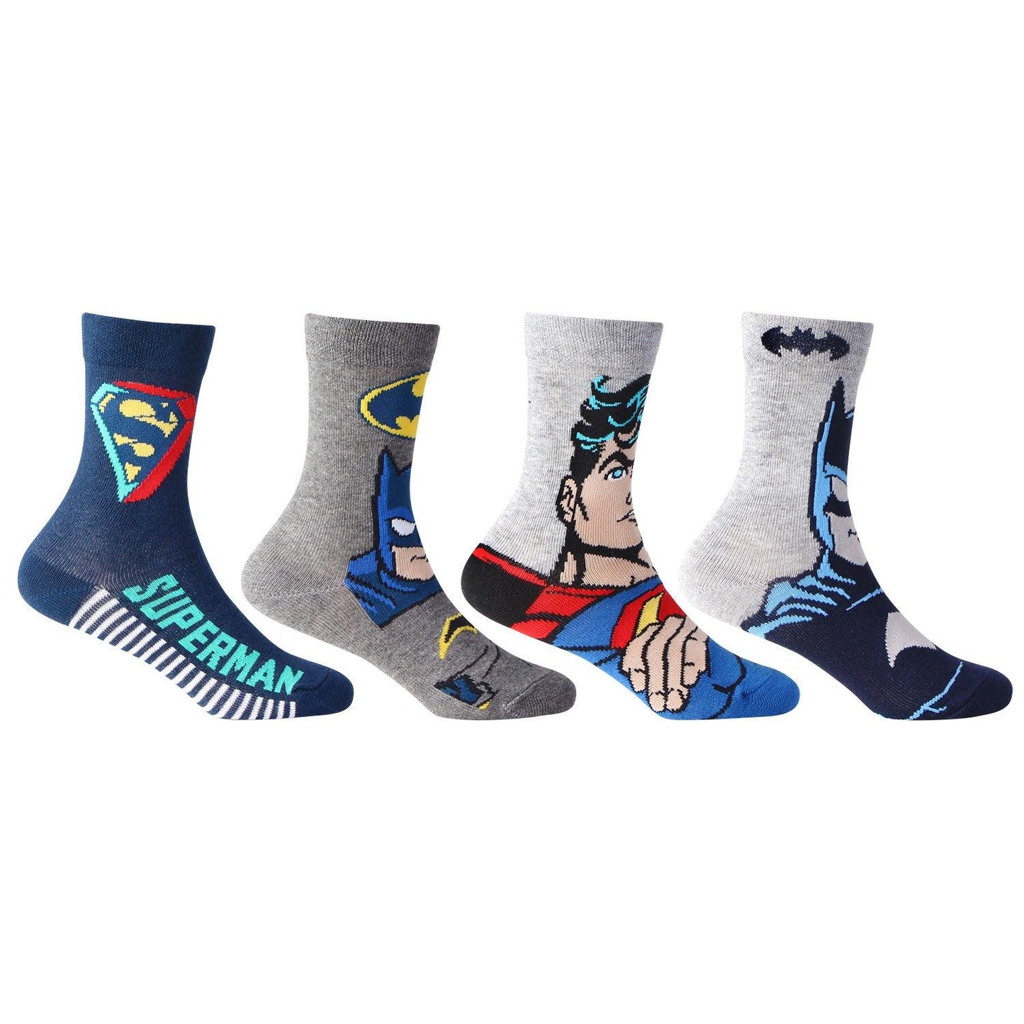 Superman Batman Superhero Socks for Kids