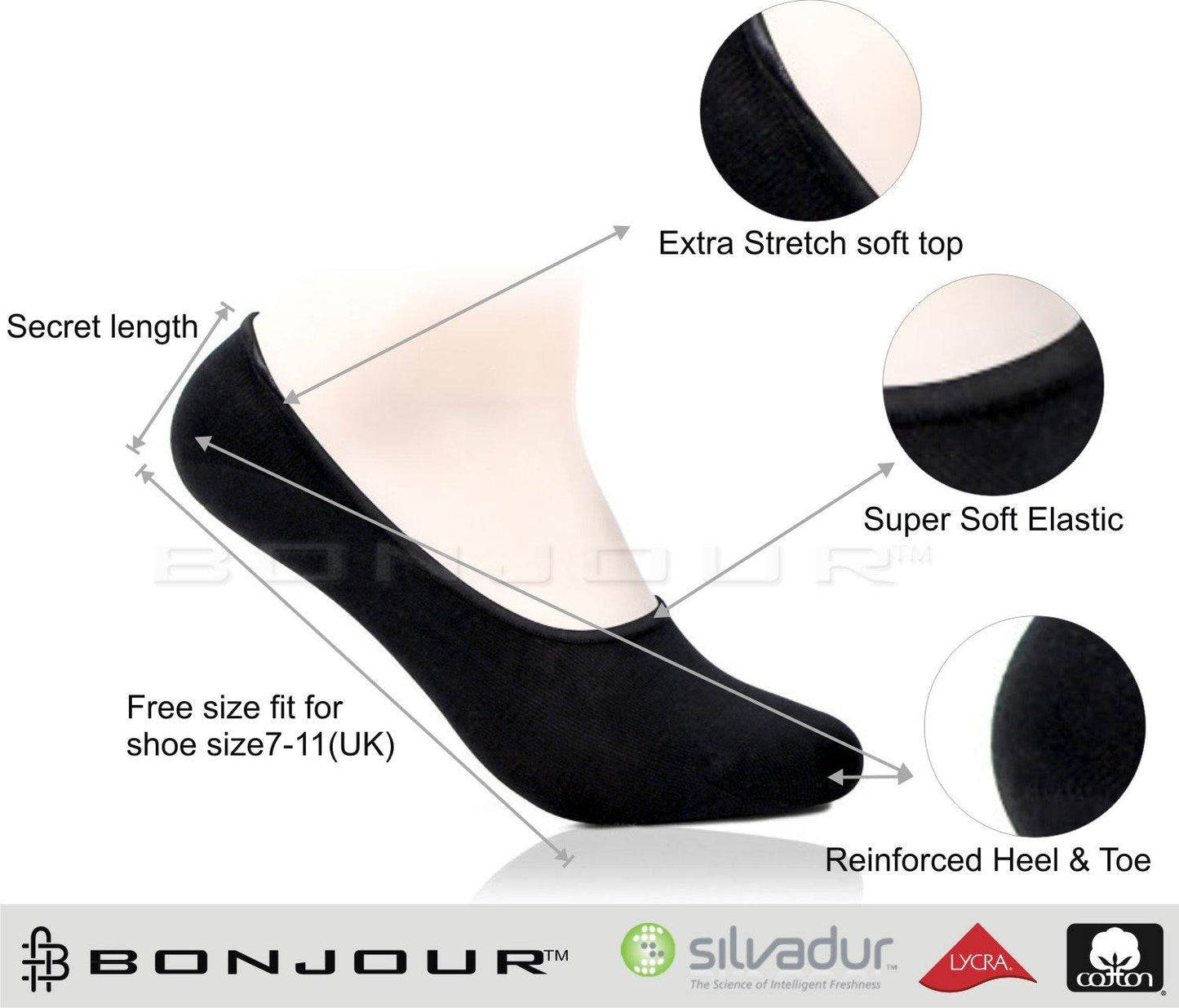 Men's Multicolored Cotton Loafer Socks- Pack of 3 - Bonjour Group