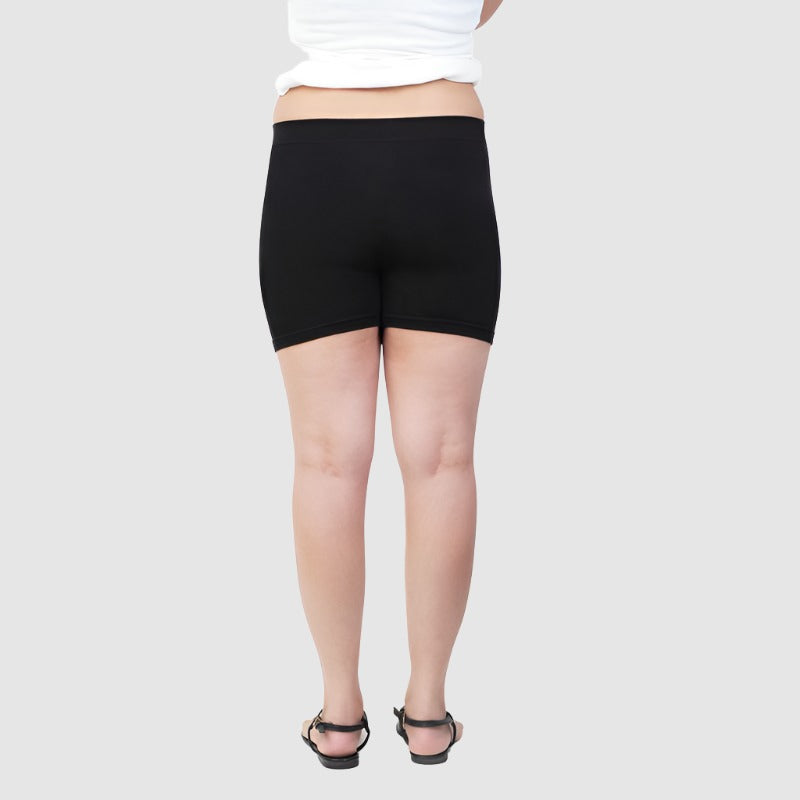 Girls Plain Seamless Under Skirts -Black - Bonjour Group