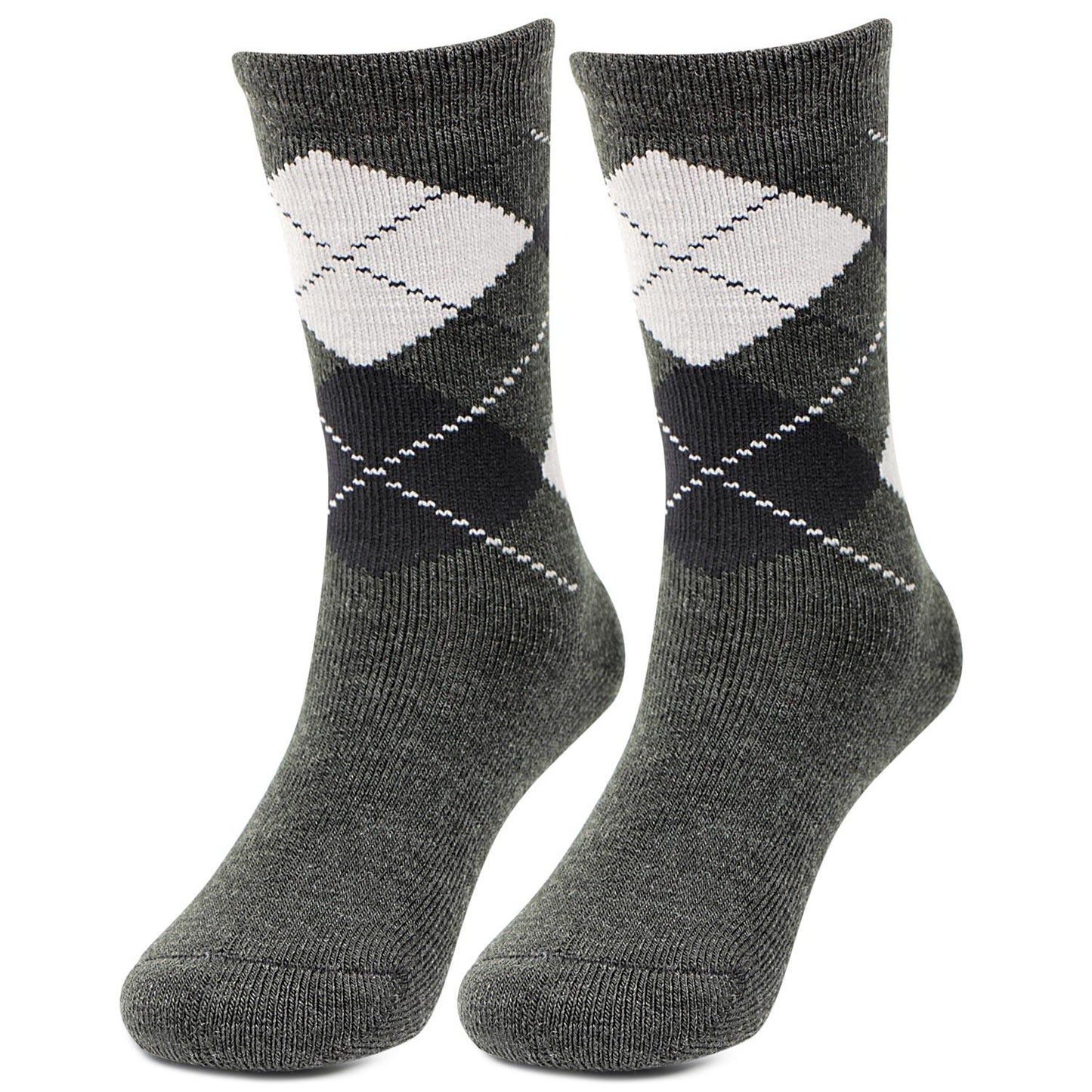 Argyle Pattern Woolen Crew Socks