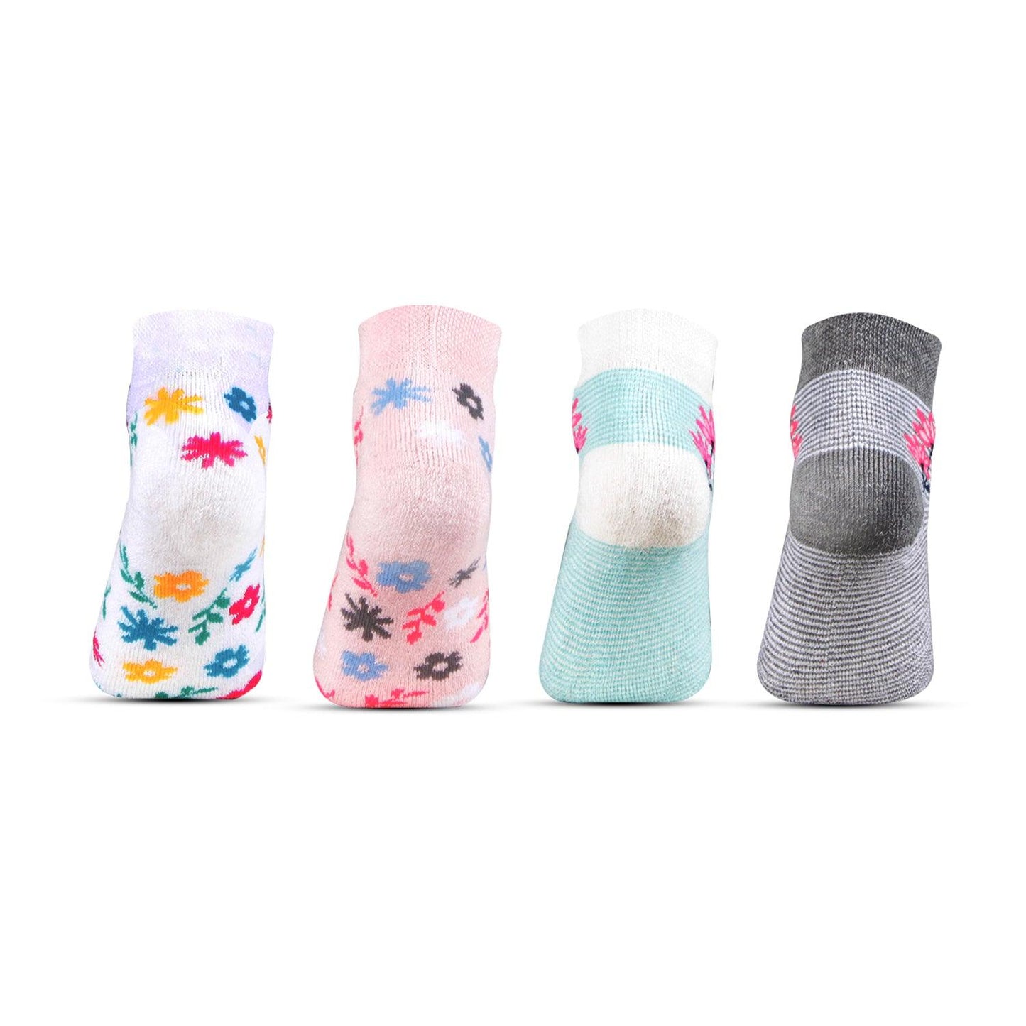 Fashion Socks With Floral prints -Pack Of 4