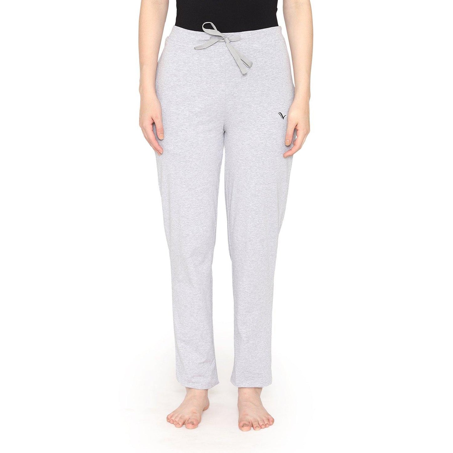 Vami Plain Cotton Rich Relax Lower For Women - Light Grey - Bonjour Group