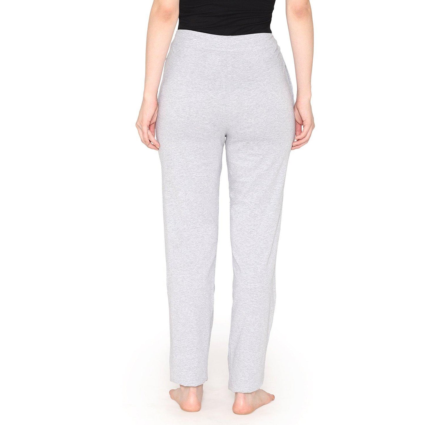 Vami Plain Cotton Rich Relax Lower For Women - Light Grey - Bonjour Group