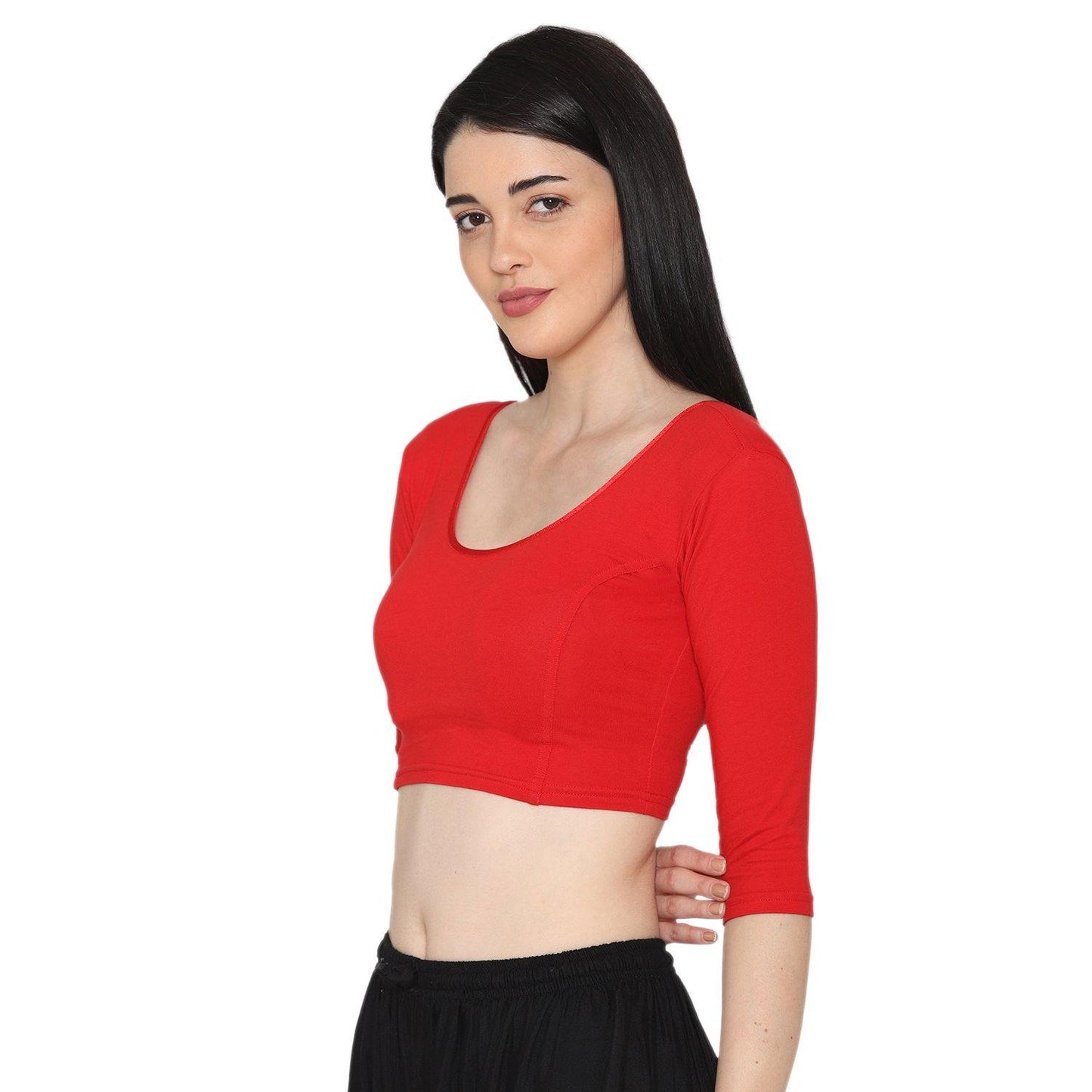 Half Sleeves Red Blouse for women