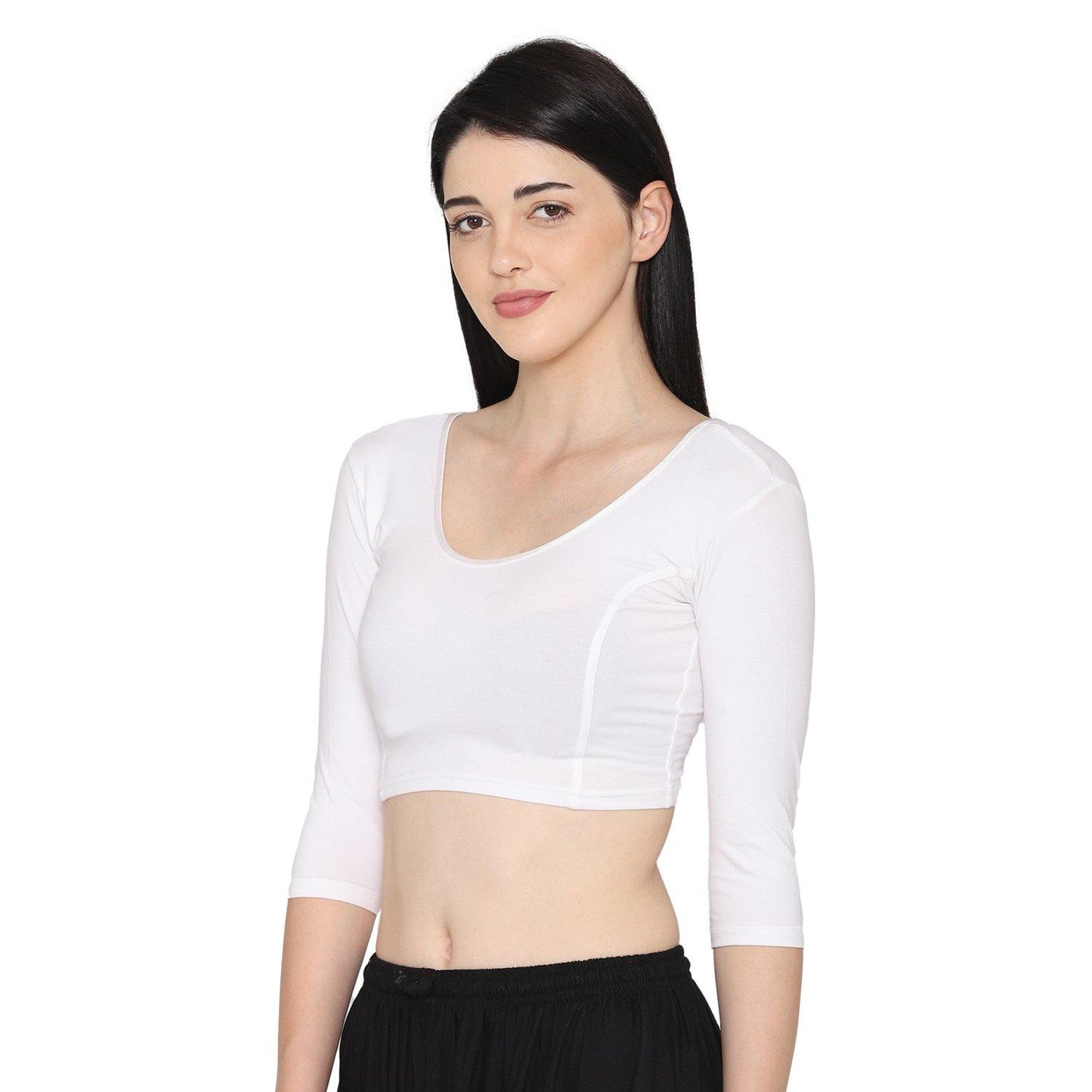 Half Sleeves white Blouse For Women