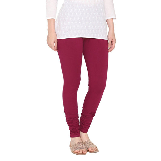 Cotton Stretchable Churidar Legging - Violet