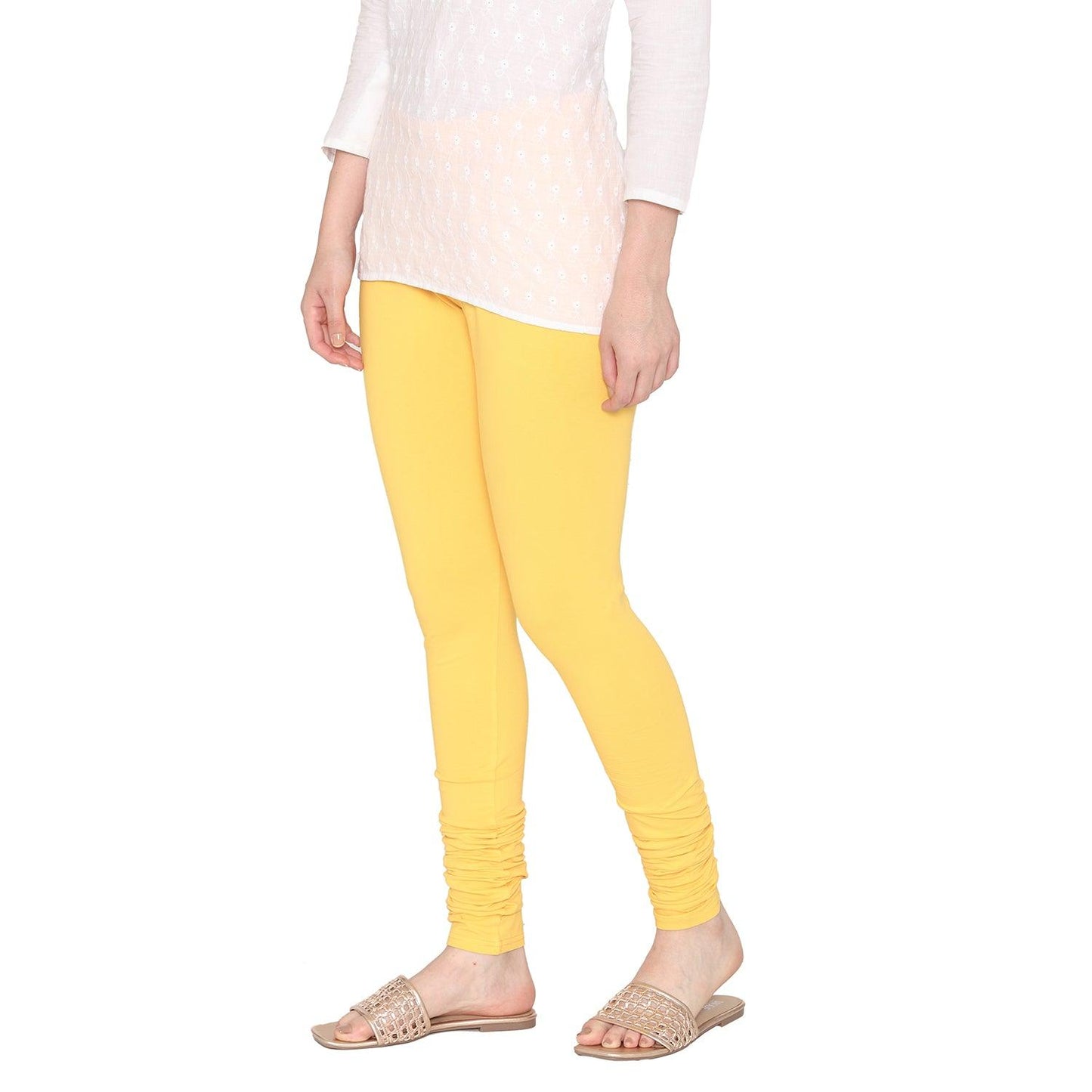 Cotton Stretchable Churidar Legging - Popcorn