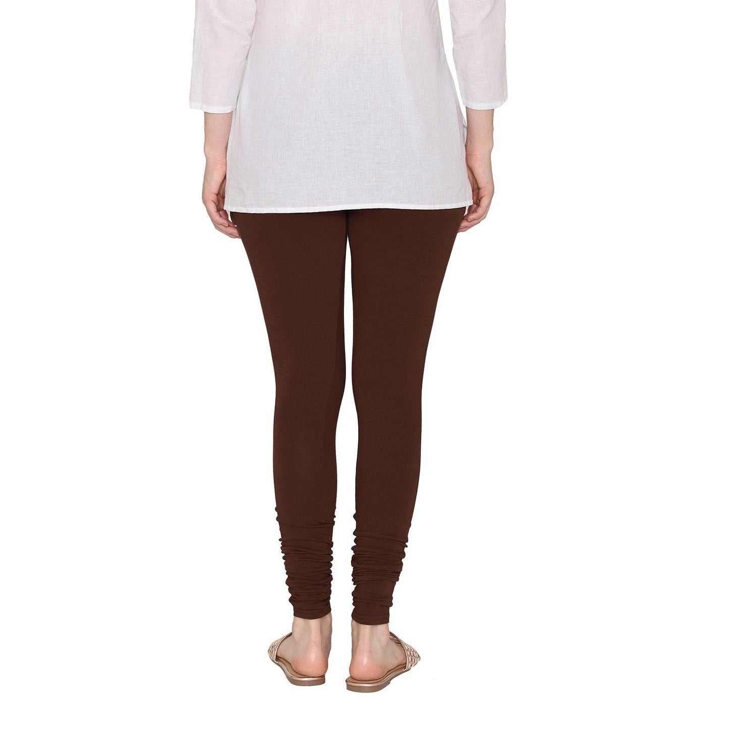 Women's Cotton Churidar Leggings (Free Size) - Deep Plum