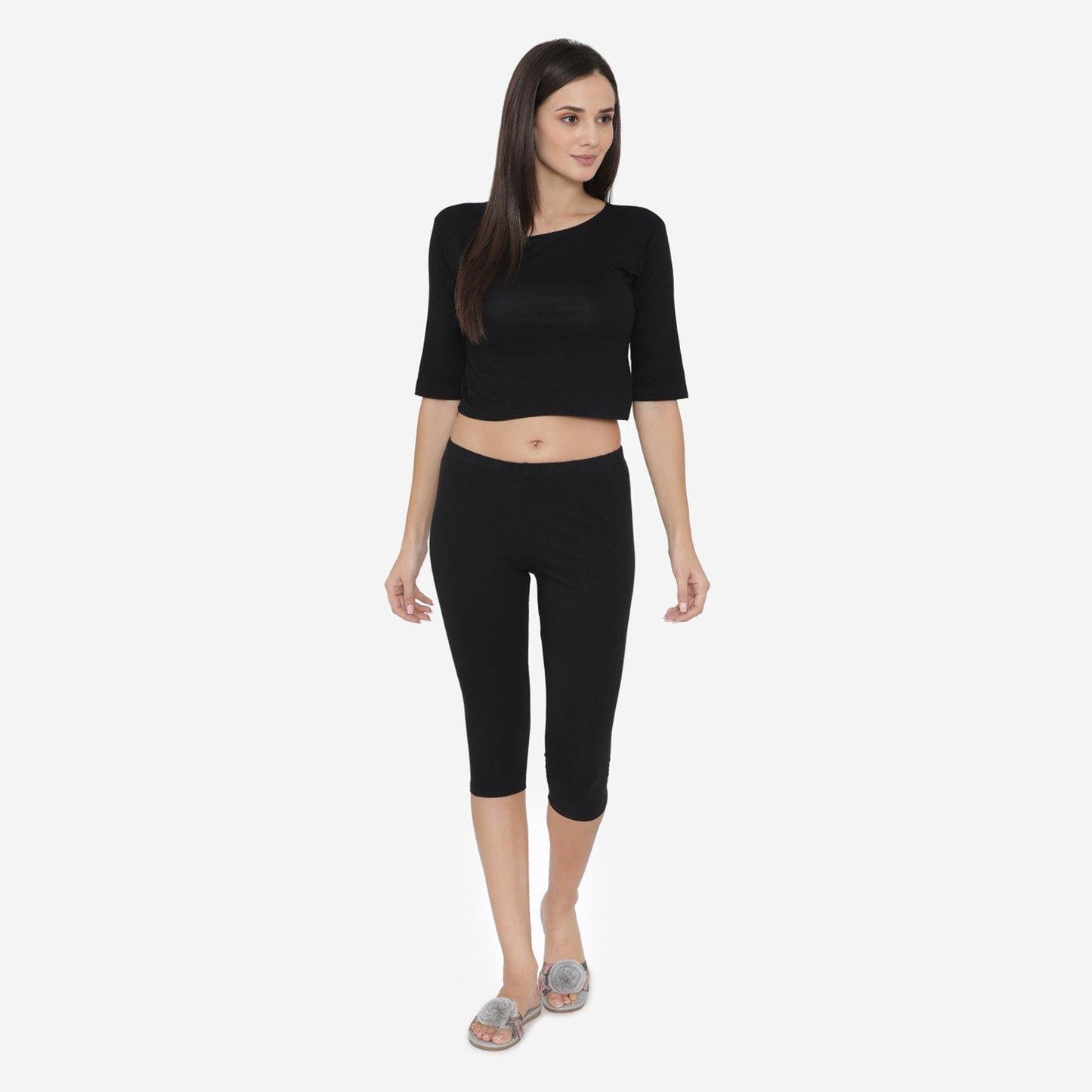 Women's Comfy Classy Capri Leggings - Black - Bonjour Group