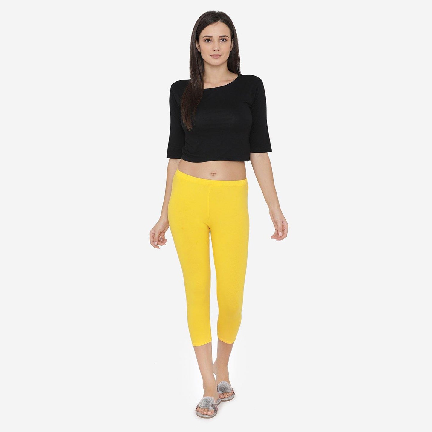 Women's Comfy Classy Capri Leggings - Sun Flower - Bonjour Group