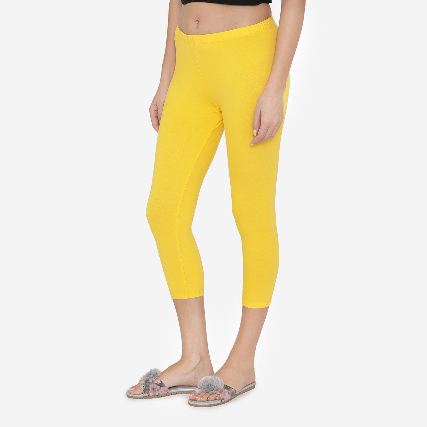 Women's Comfy Classy Capri Leggings - Sun Flower - Bonjour Group
