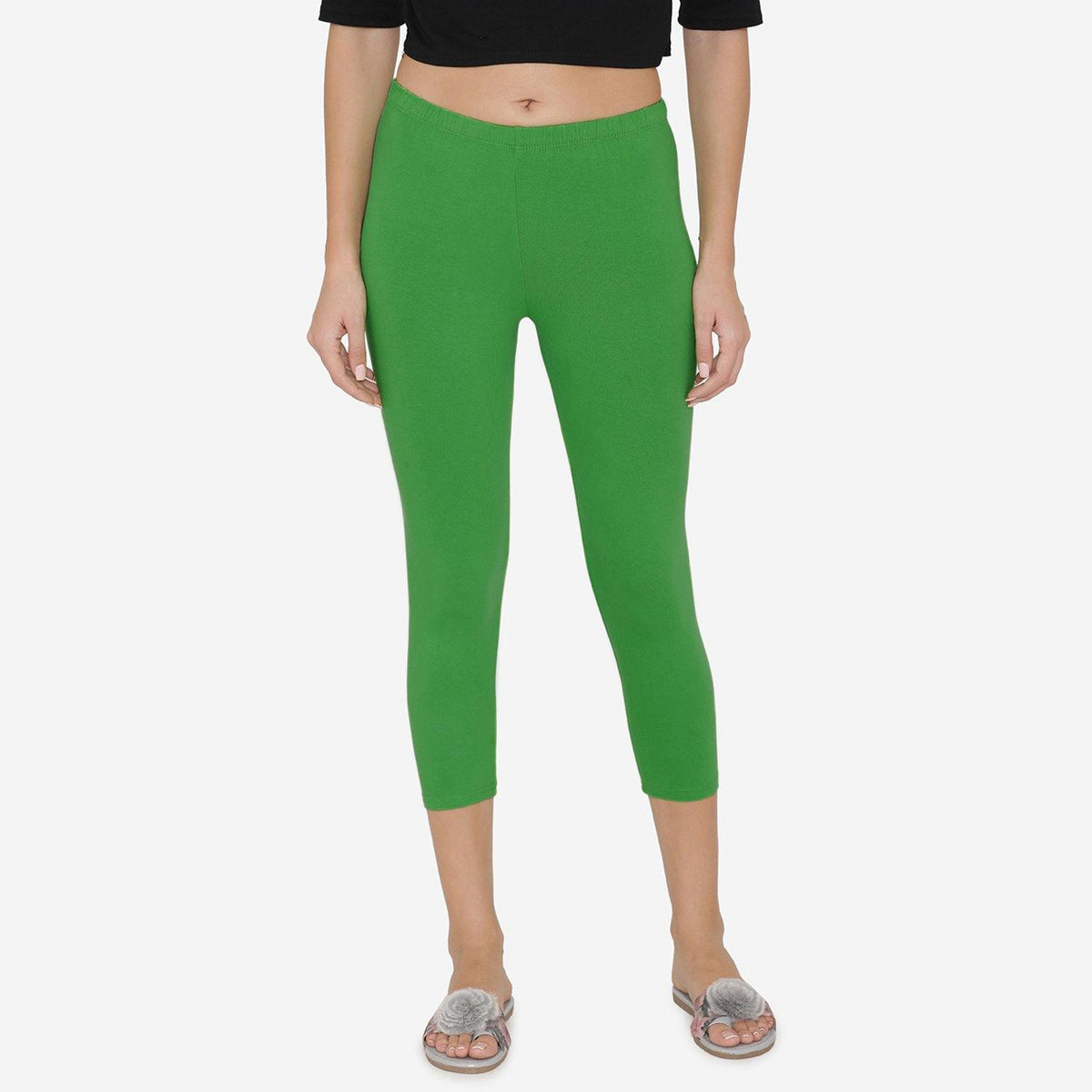 Women's Comfy Classy Capri Leggings - Rich Green – BONJOUR