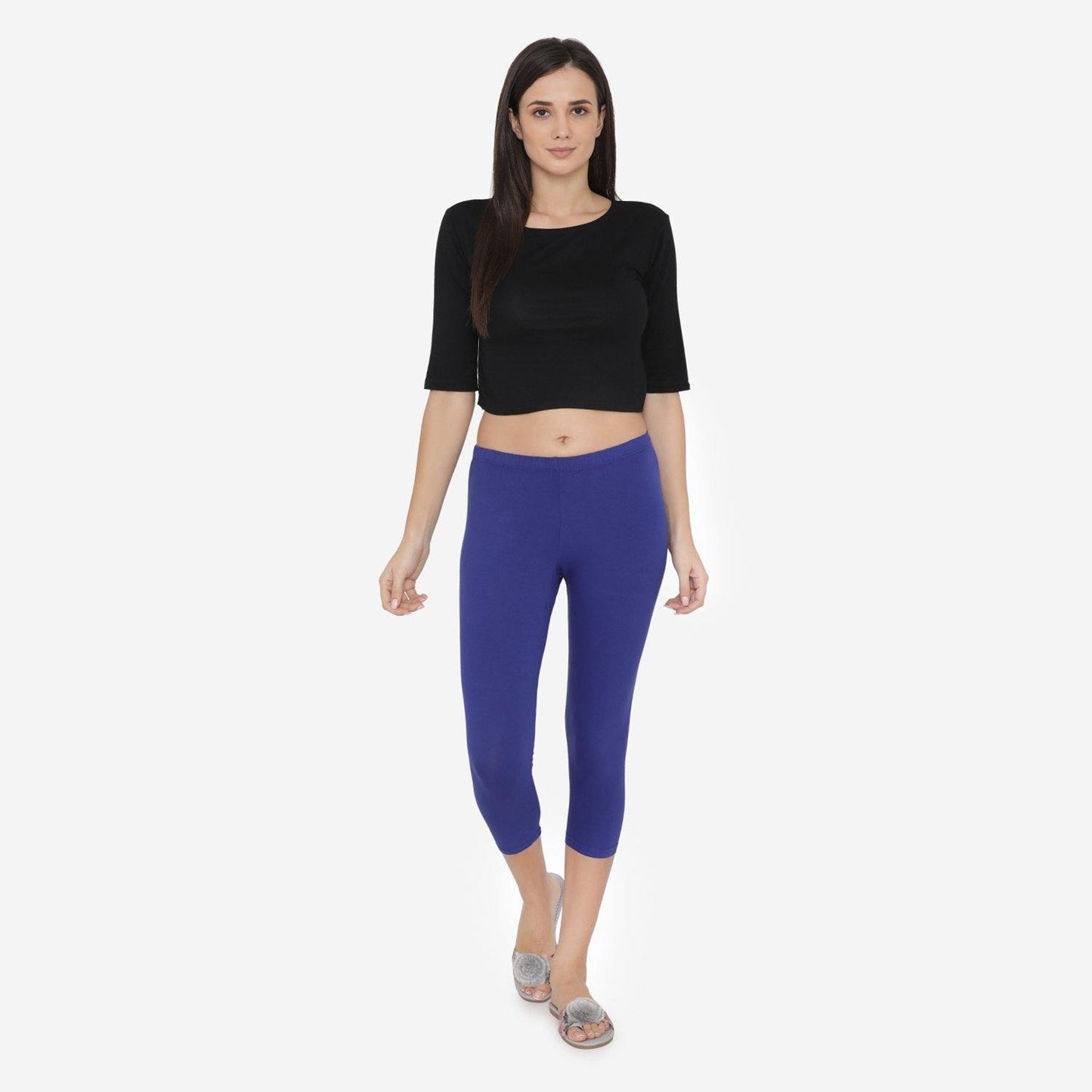 Women's Comfy Classy Capri Leggings - Ink Blue - Bonjour Group