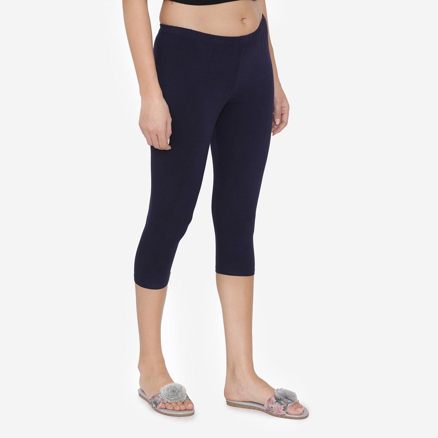 Women's Comfy Classy Capri Leggings - Navy - Bonjour Group