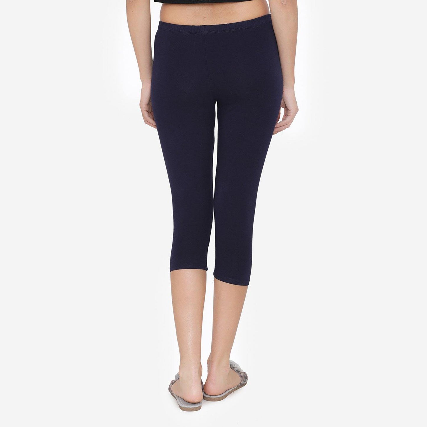 Women's Comfy Classy Capri Leggings - Navy - Bonjour Group