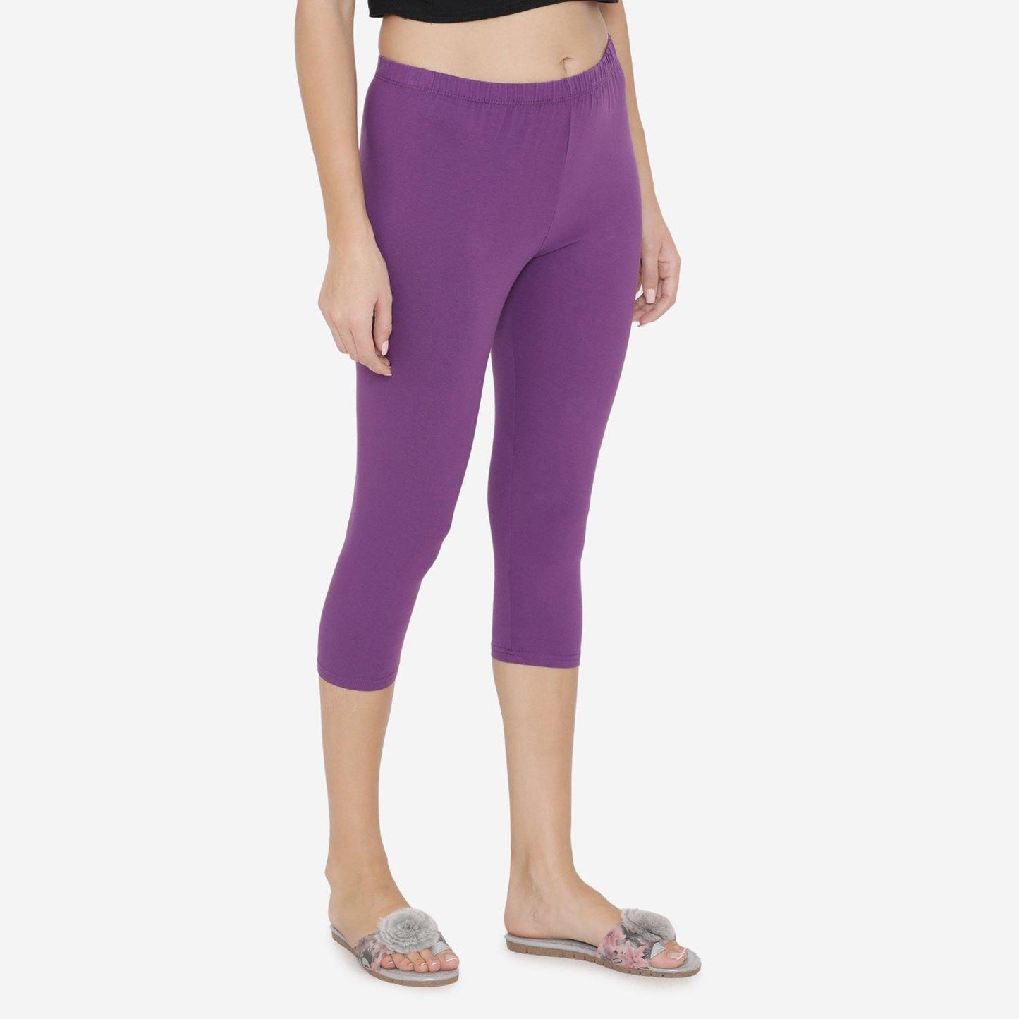 Women's Comfy Classy Capri Leggings - Imperial Purple - Bonjour Group