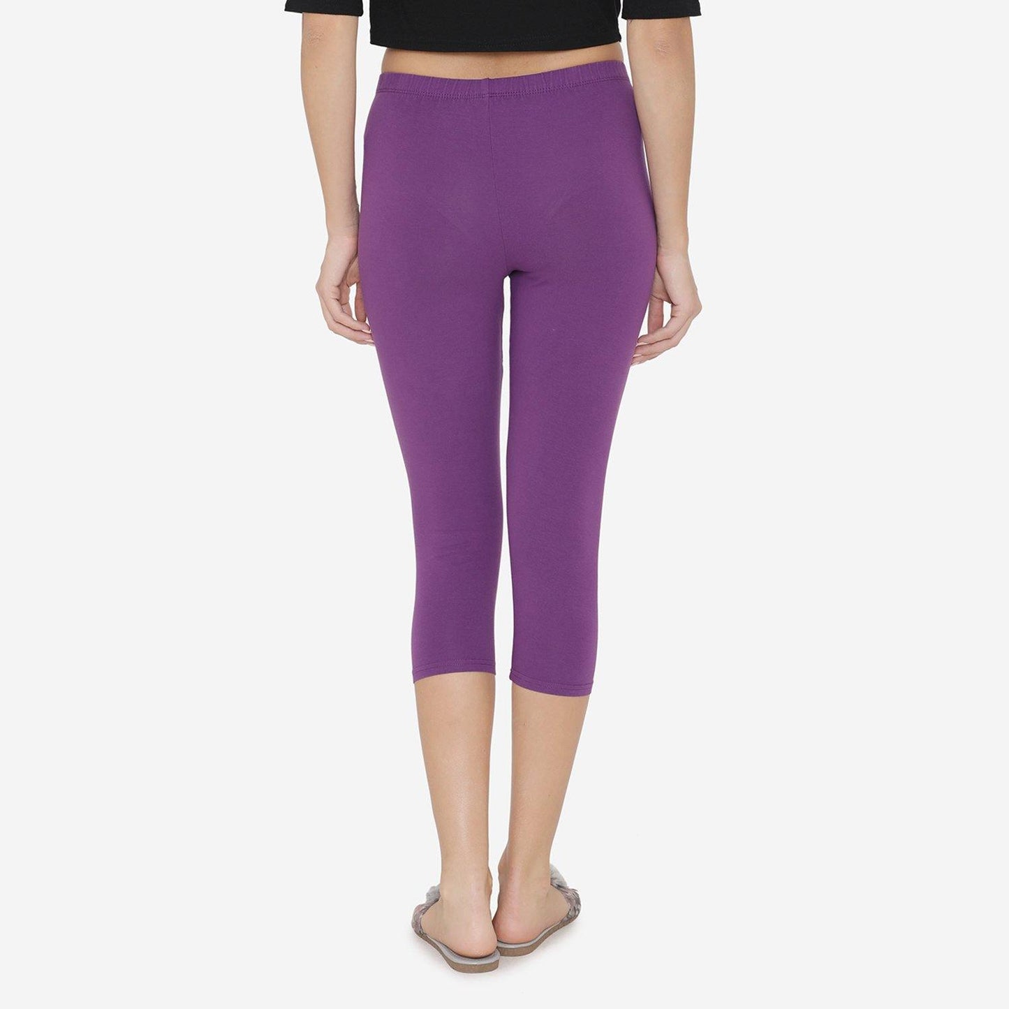 Women's Comfy Classy Capri Leggings - Imperial Purple - Bonjour Group