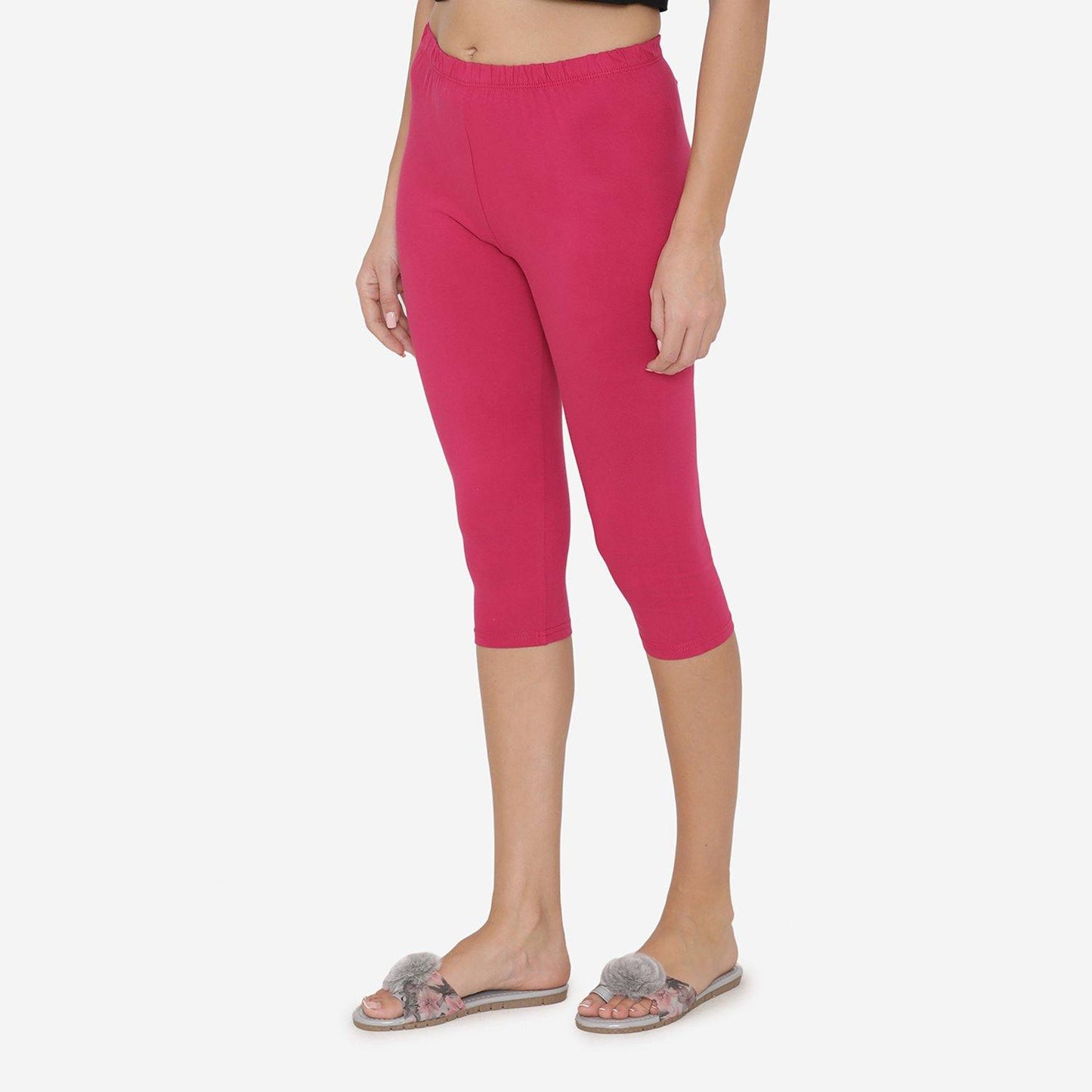 Women's Comfy Classy Capri Leggings - Fuchsia - Bonjour Group