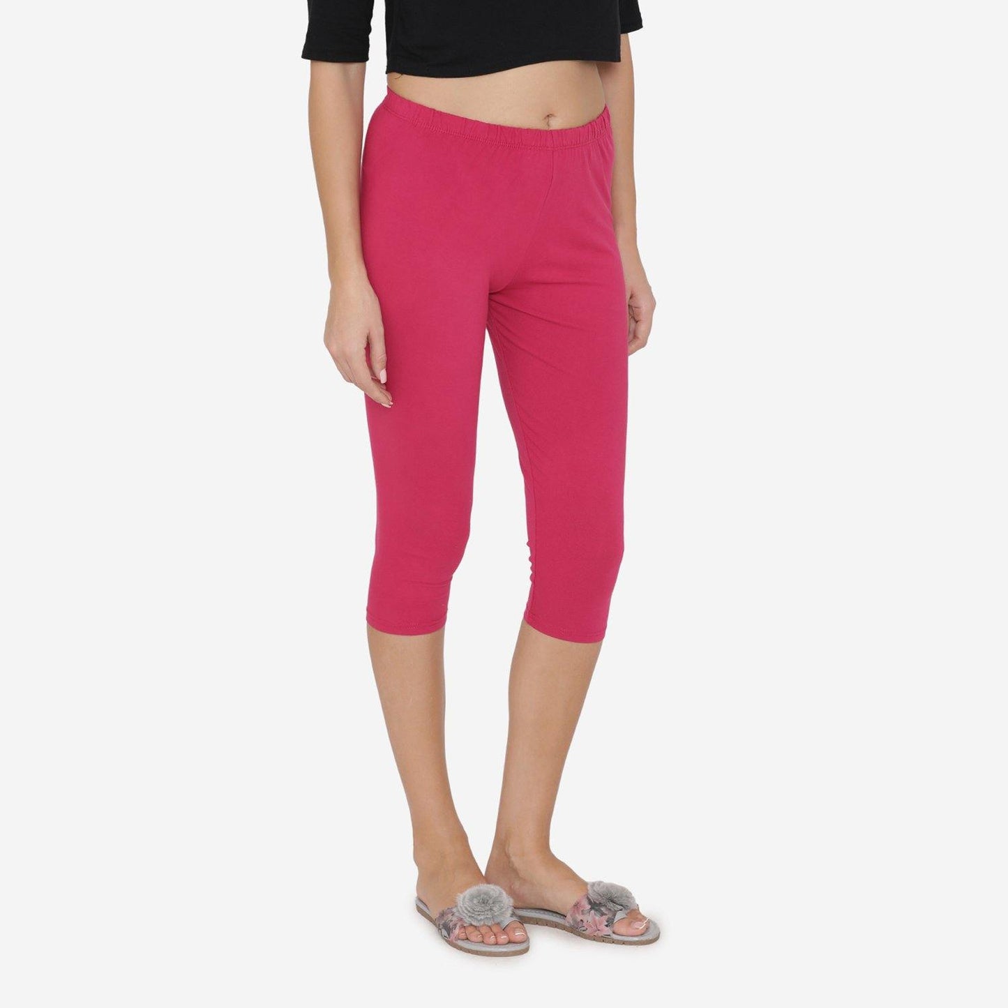 Women's Comfy Classy Capri Leggings - Fuchsia - Bonjour Group