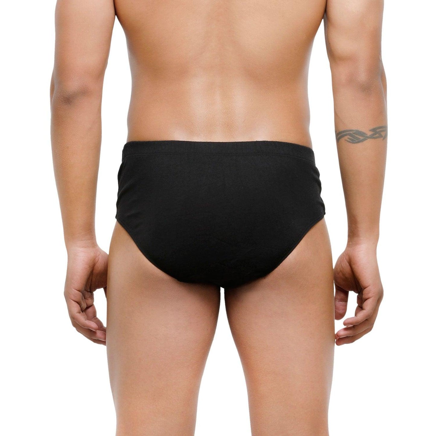 Men's Low-Rise Classic Cotton Briefs In Black Color - Pack Of 2