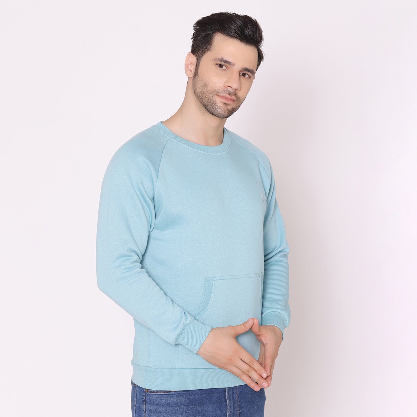 Men's Round Neck Regular Fit Solid Sweatshirt