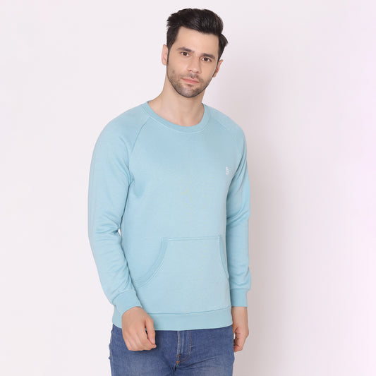 Men's Round Neck Full Sleeves Regular Fit Solid Sweatshirt