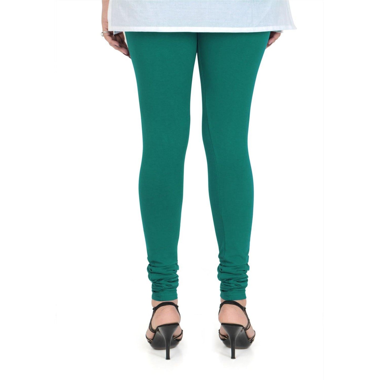 Vami Women's Cotton Stretchable Churidar Legging - Garden Green - Bonjour Group
